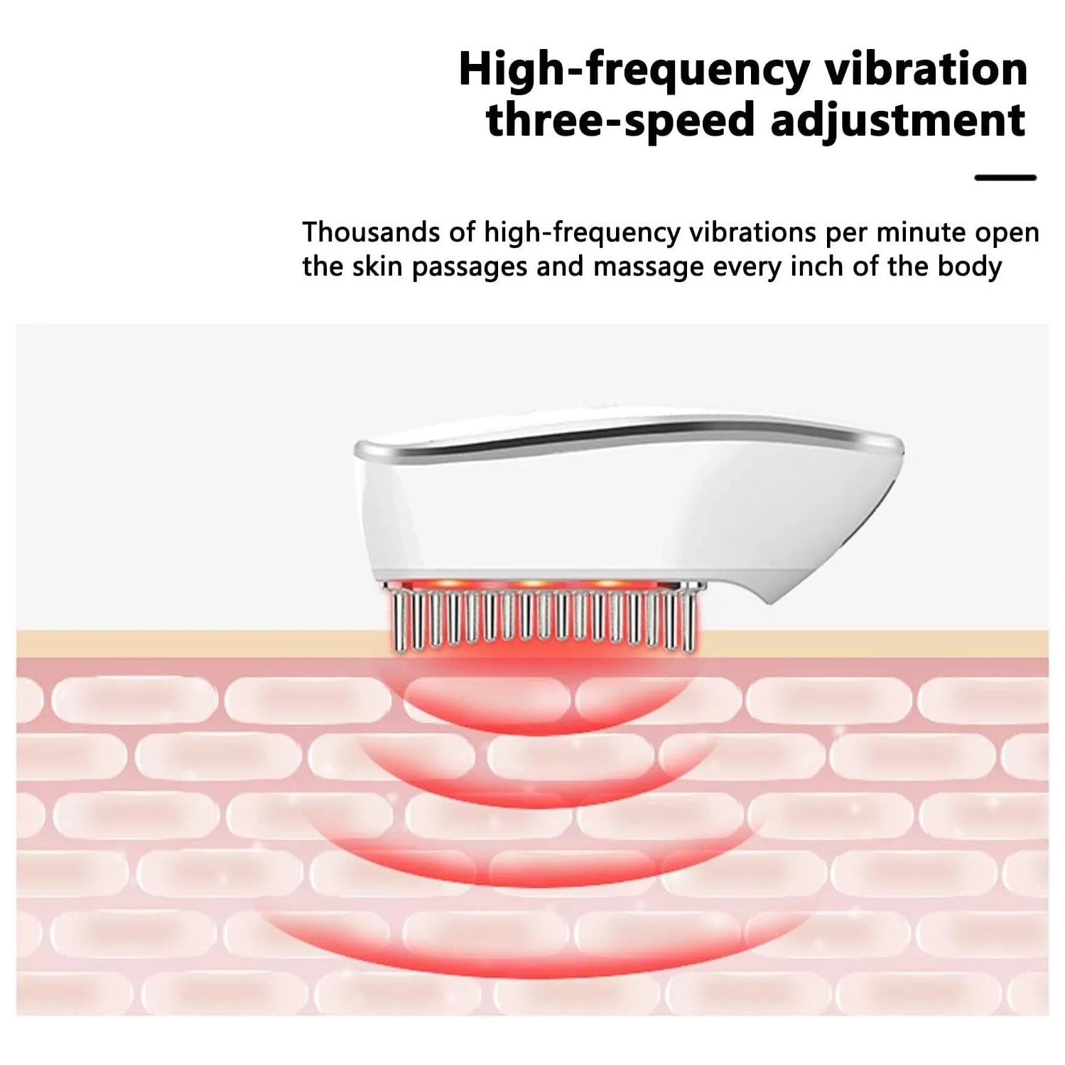 EMS – Brosse à cheveux à repousse par radiofréquence, brosse de massage pour les mollets à stimulation électrique