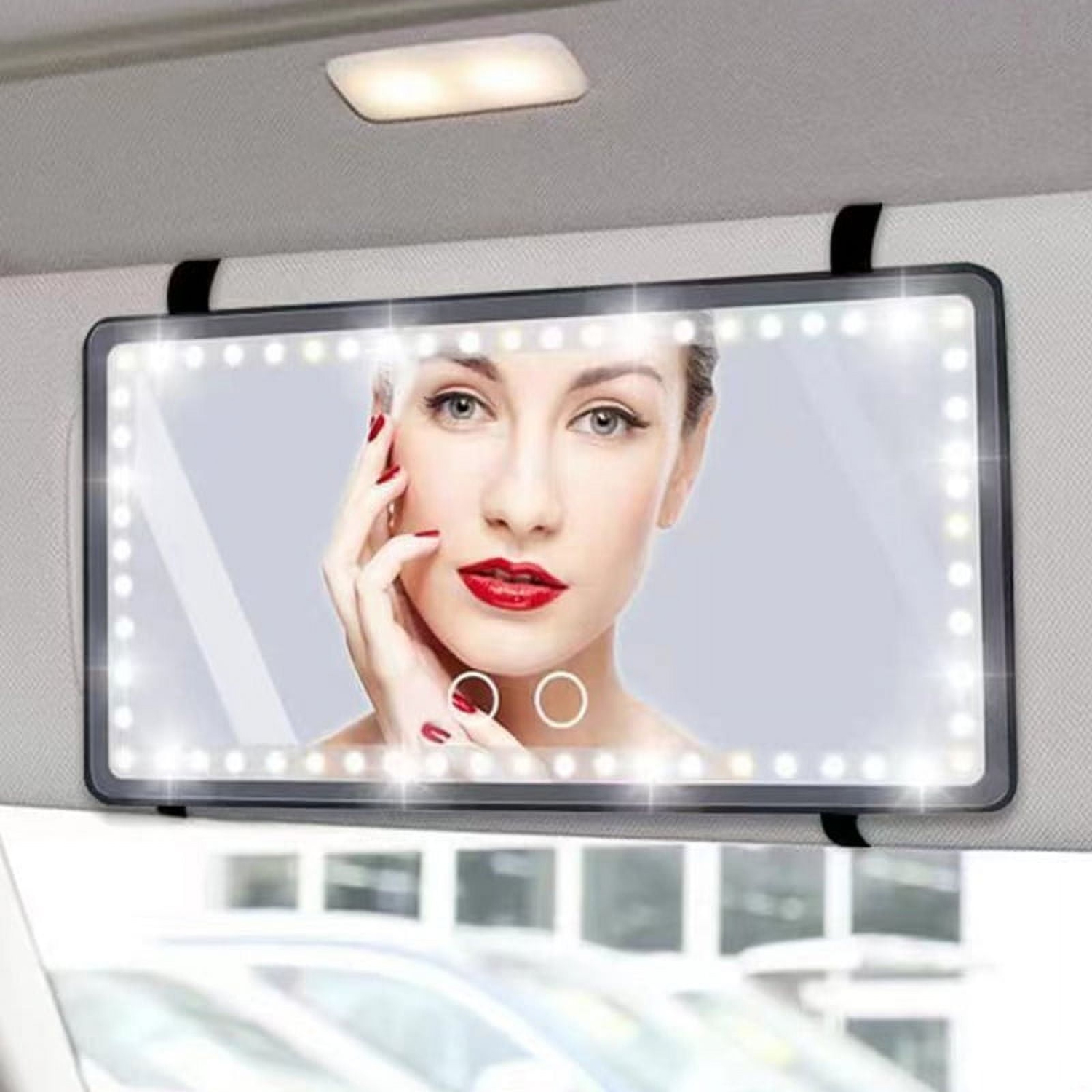 60 LEDs Car Sun Visor Vanity Mirror Rechargeable Makeup Mirror with 3 Light Modes