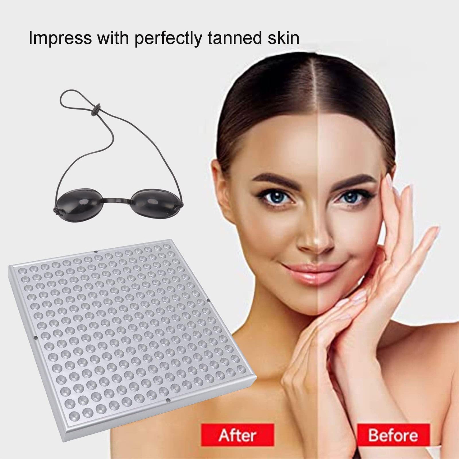 Home Self Skin Tanning Light for Face Body, 225pcs Leds 460nm Blue Large Area Lighting Face Lamp Hanging Use Skin Light