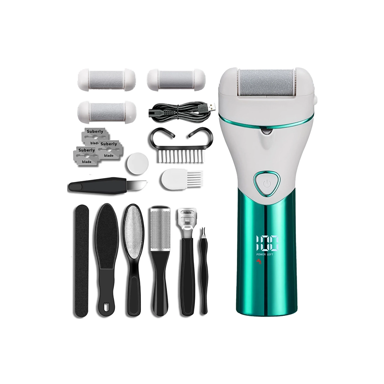 Défroissage des pieds, ponceuse à pieds rechargeable, outil de pédicure électrique pour les pieds, rasoir électronique antifroissement des pieds