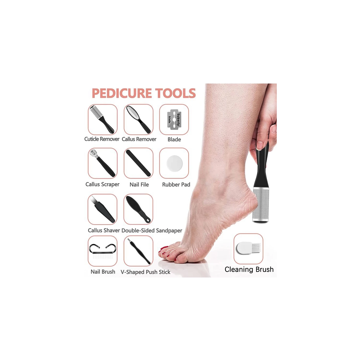 Défroissage des pieds, ponceuse à pieds rechargeable, outil de pédicure électrique pour les pieds, rasoir électronique antifroissement des pieds
