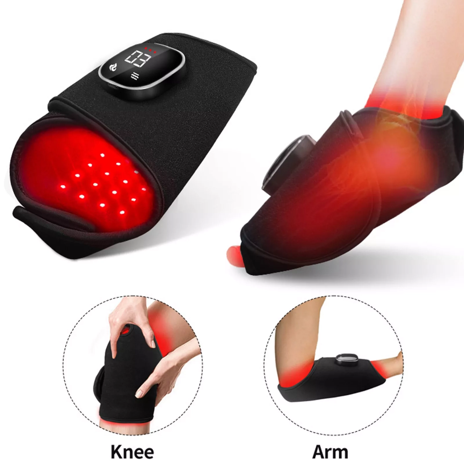 Wireless Red Light Therapy for Foot Pain Relief Portable Near Infrared Light Devices Wearable Treatment Insoles for Feet, Knees and Arms