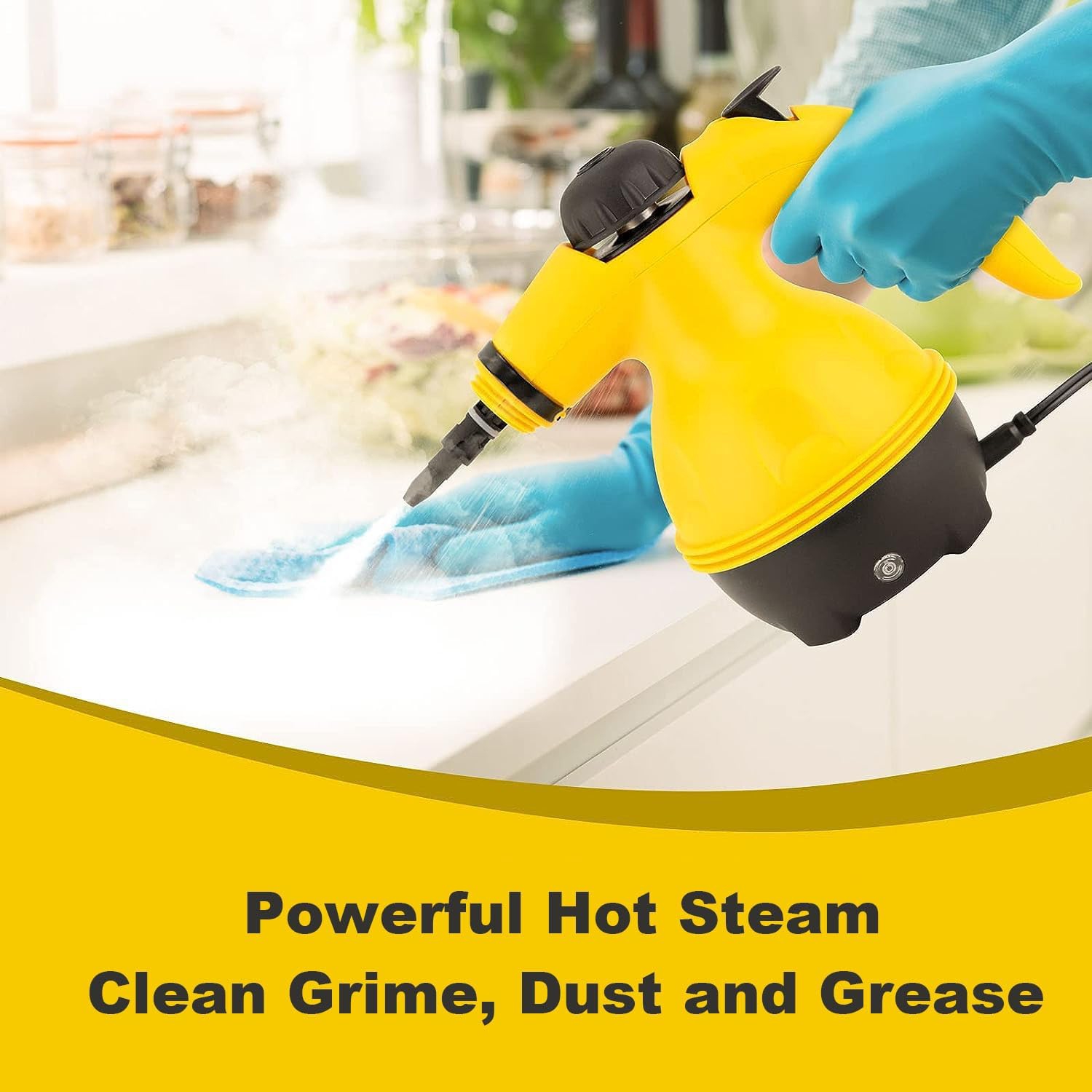 Handheld Steam Cleaner 1000W Portable High Temperature Pressurized Steam Cleaning Machine for Kitchen Sofa Bathroom Car Window