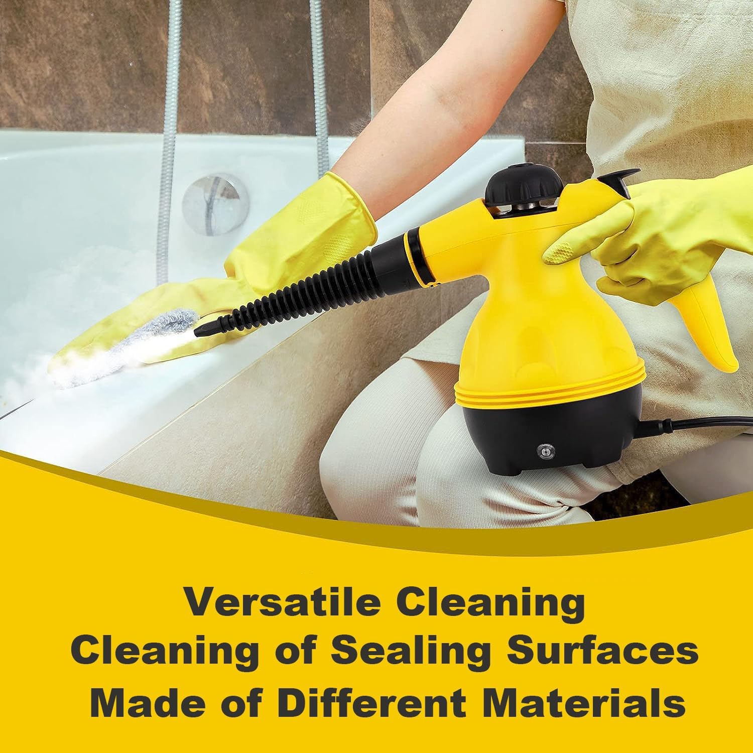 Handheld Steam Cleaner 1000W Portable High Temperature Pressurized Steam Cleaning Machine for Kitchen Sofa Bathroom Car Window