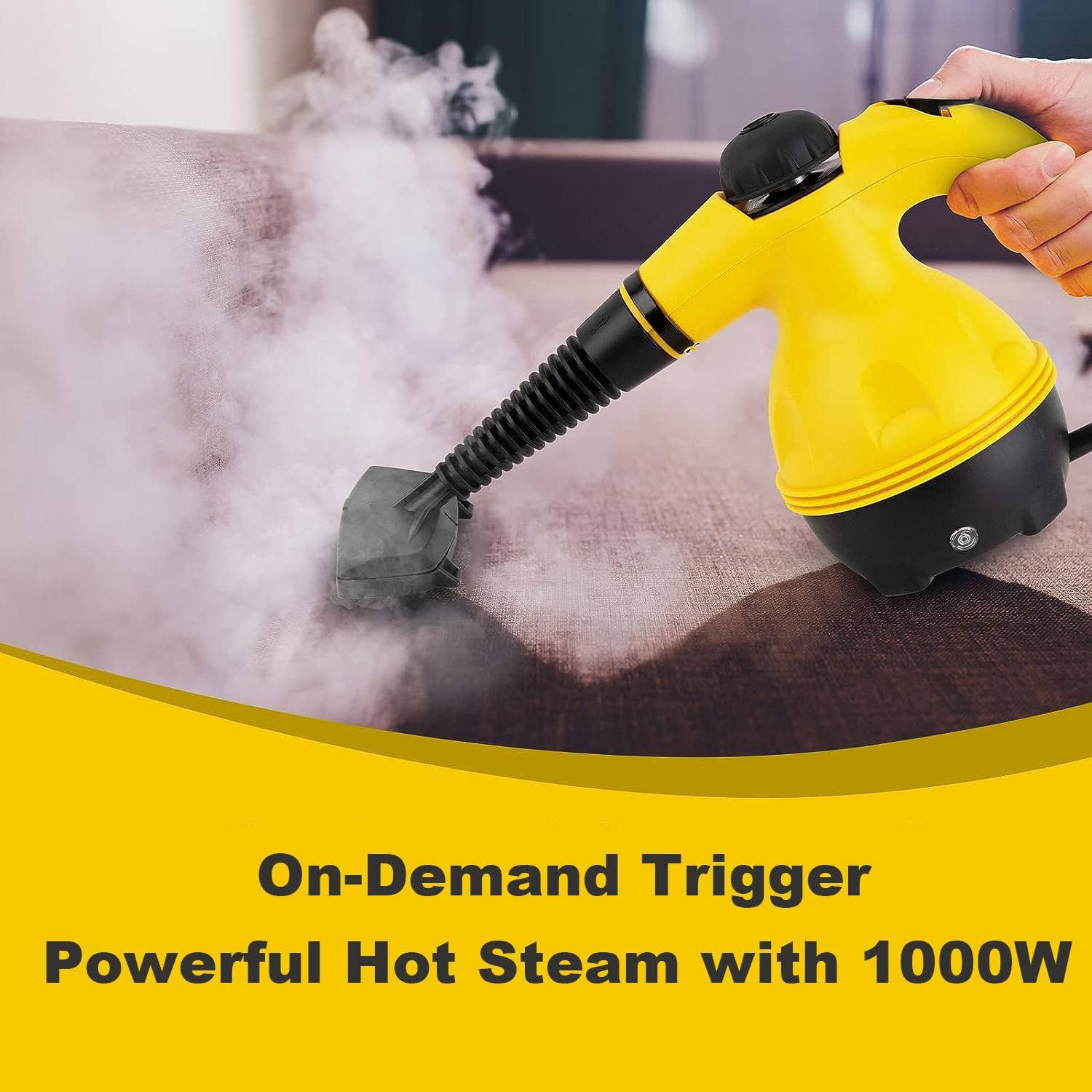 Handheld Steam Cleaner 1000W Portable High Temperature Pressurized Steam Cleaning Machine for Kitchen Sofa Bathroom Car Window