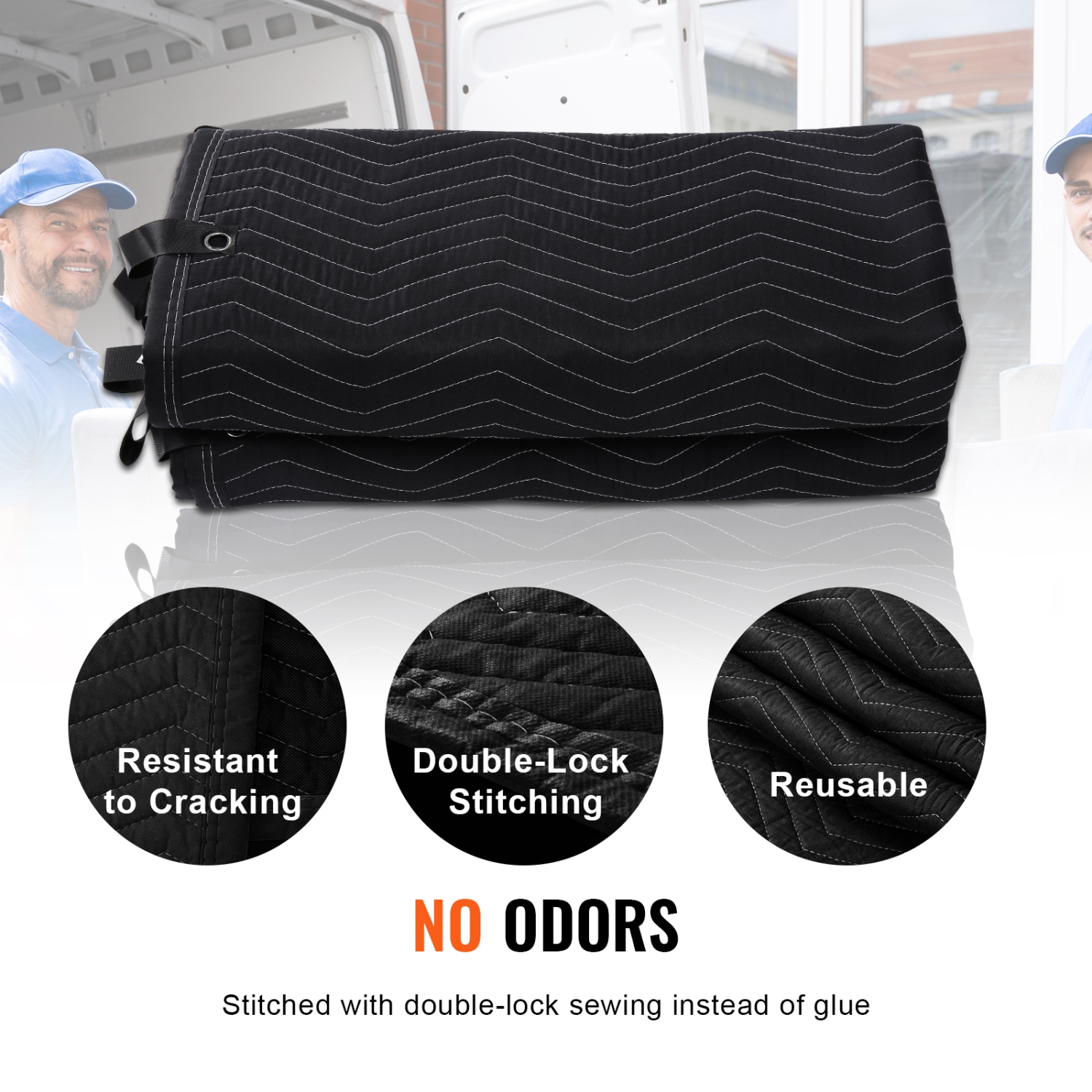 VEVOR 96"x80" Extra-Large Sound Dampening Blanket with Grommets. Ideal for studios & doors, blocks noise & light. Black, excellent sound absorption.