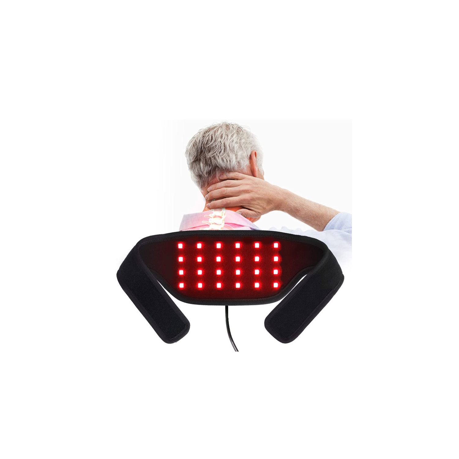 Neck Pain Relief Belt,Red Light & Infrared Light Therapy Wrap,Wearable Wrap Deep Therapy Pad for Ankle Wrist Knee