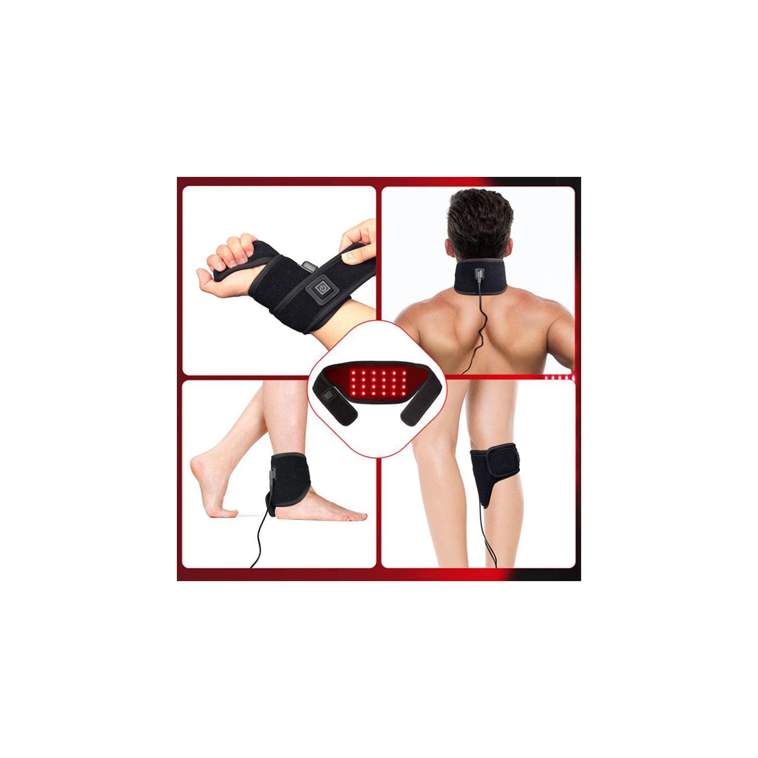 Neck Pain Relief Belt,Red Light & Infrared Light Therapy Wrap,Wearable Wrap Deep Therapy Pad for Ankle Wrist Knee
