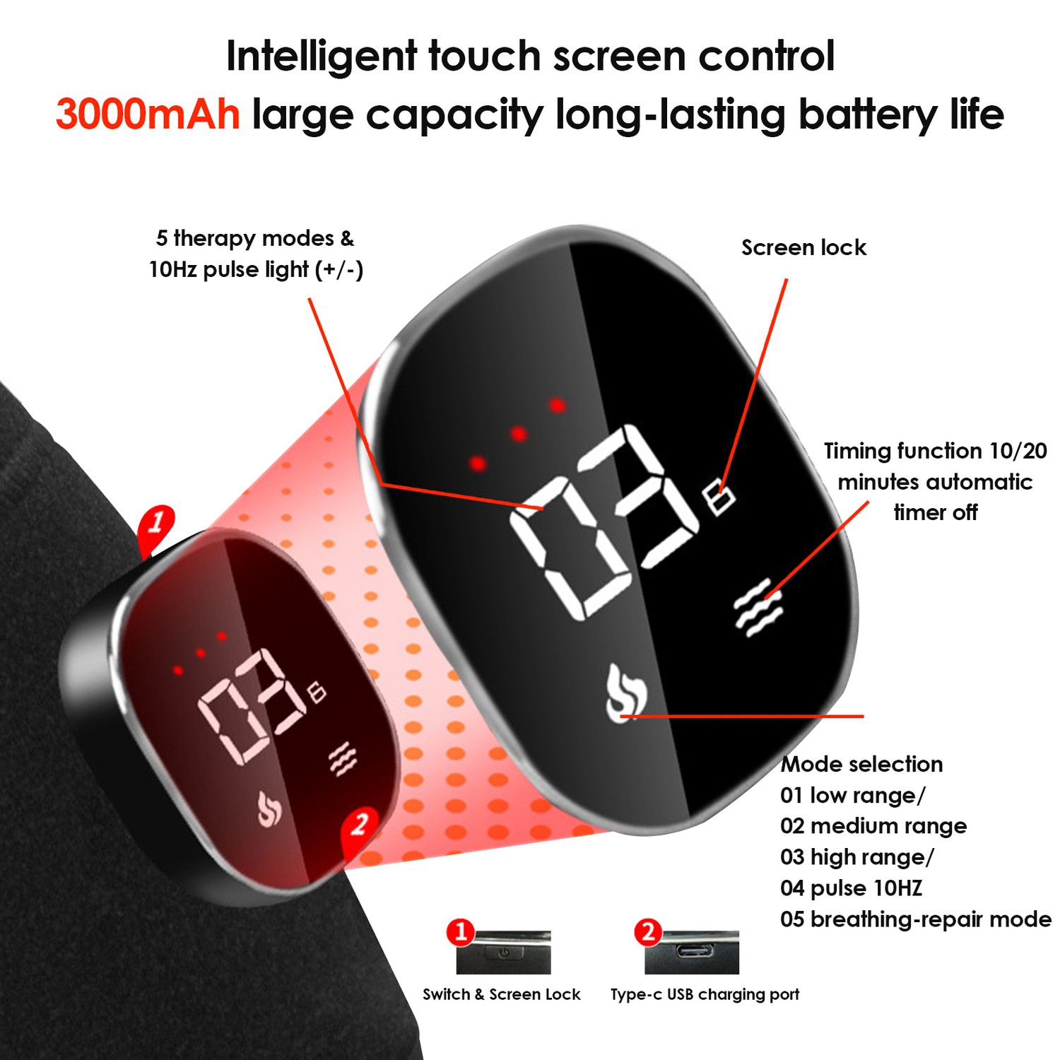 Red Light Therapy Knee Pad LED Light Knee Joint Therapy Device Near Infrared Heating Pad Pain Relief for Shoulder Leg