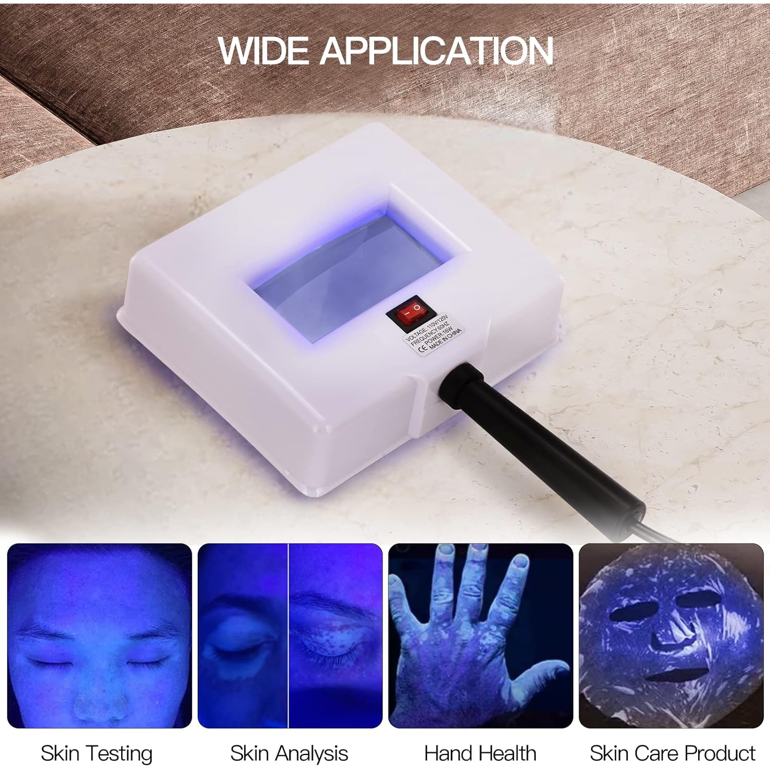 Woods Lamp Skin Analyzer,Portable Magnifying Analyzer Facial Woods Lamp with Shade Cloth,Woods Lamp for Skin Testing Home Use Salon SPA Machine