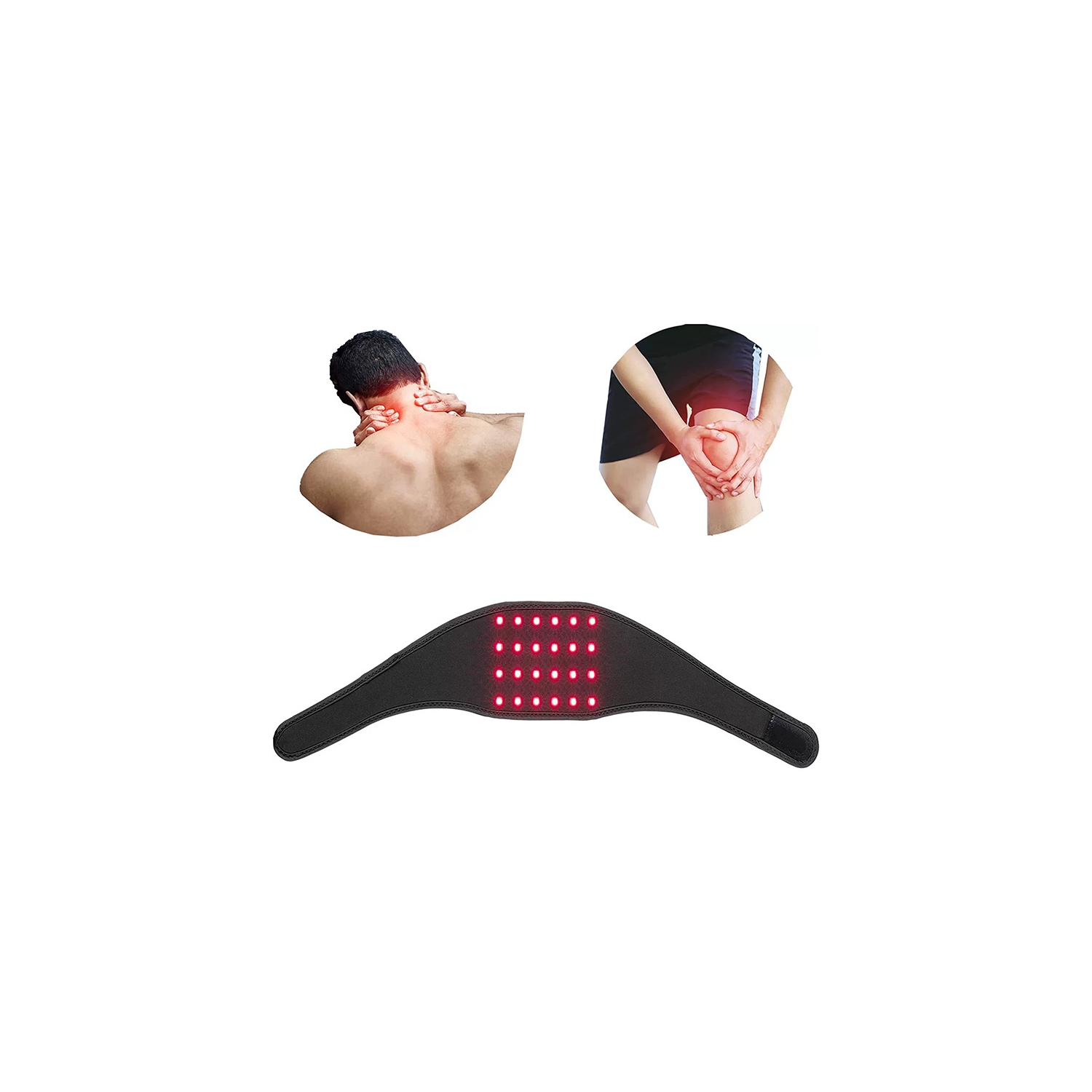 Infrared Light Therapy Strap for Neck 24 LEDs 660/850nm Red Light Physiotherapy Wrist Strap Neck Therapy Belt Wrap
