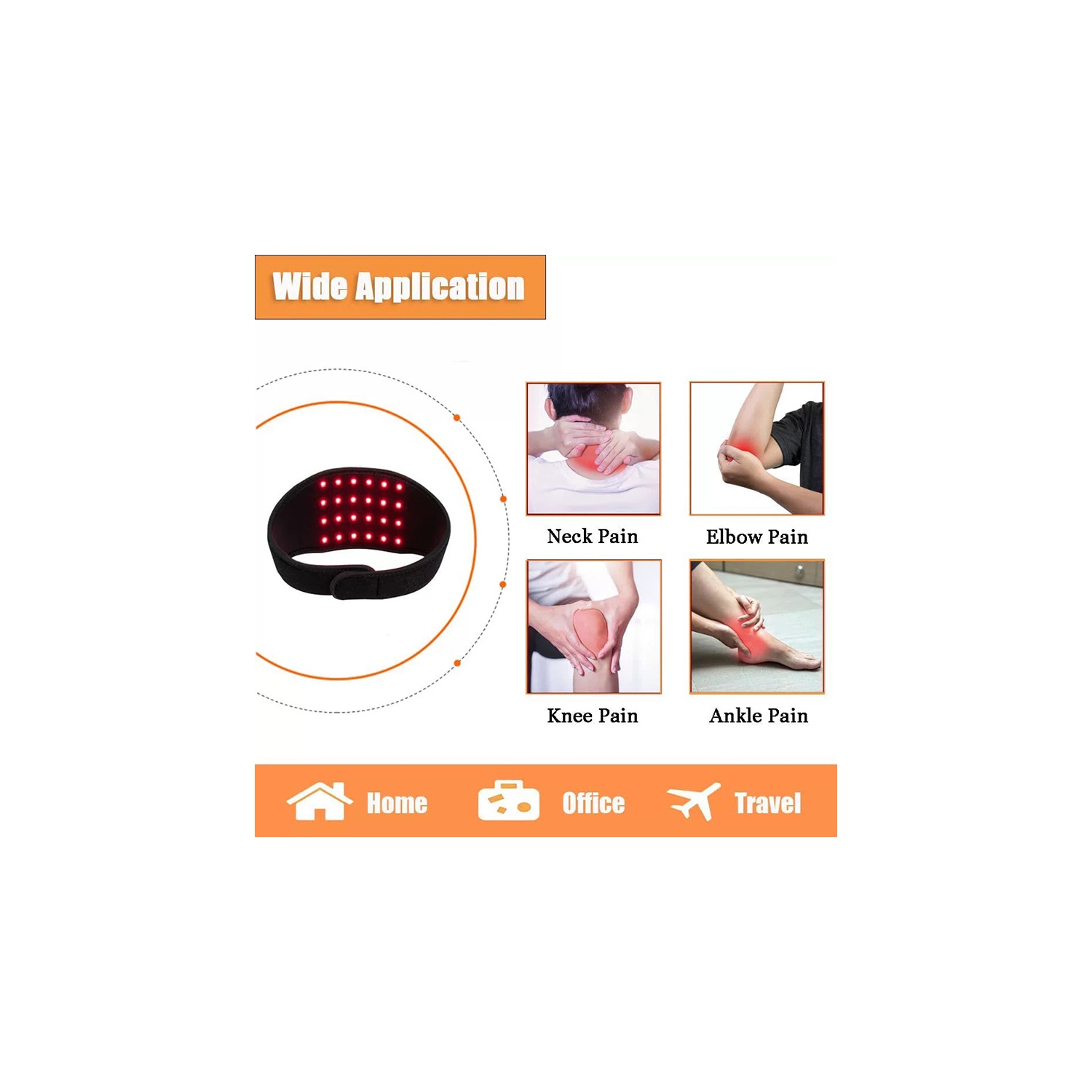 Infrared Light Therapy Strap for Neck 24 LEDs 660/850nm Red Light Physiotherapy Wrist Strap Neck Therapy Belt Wrap