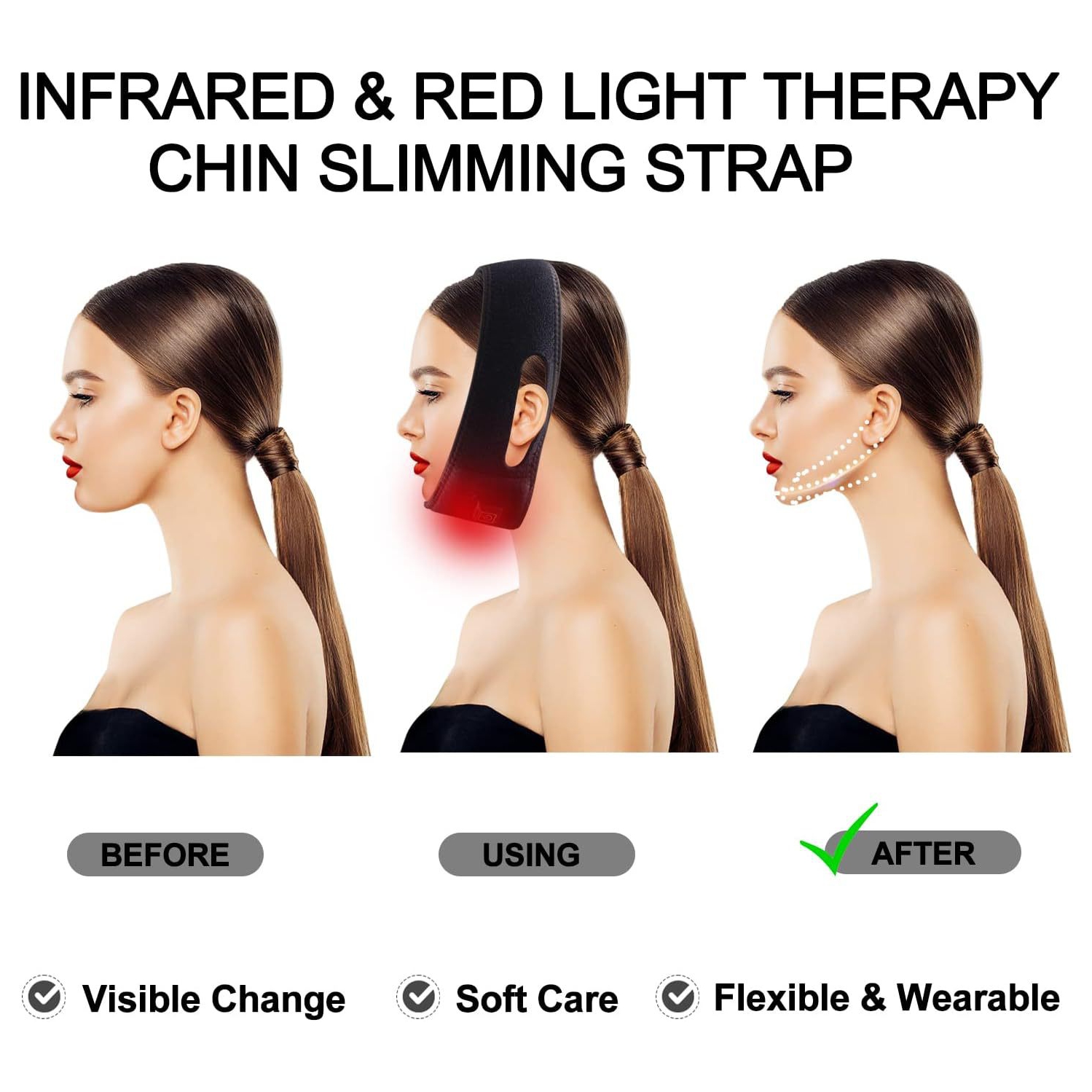 Red Light Therapy Belt for Neck Infrared Light Therapy Flexible Wearable Wrap Pad Red Light Therapy Device
