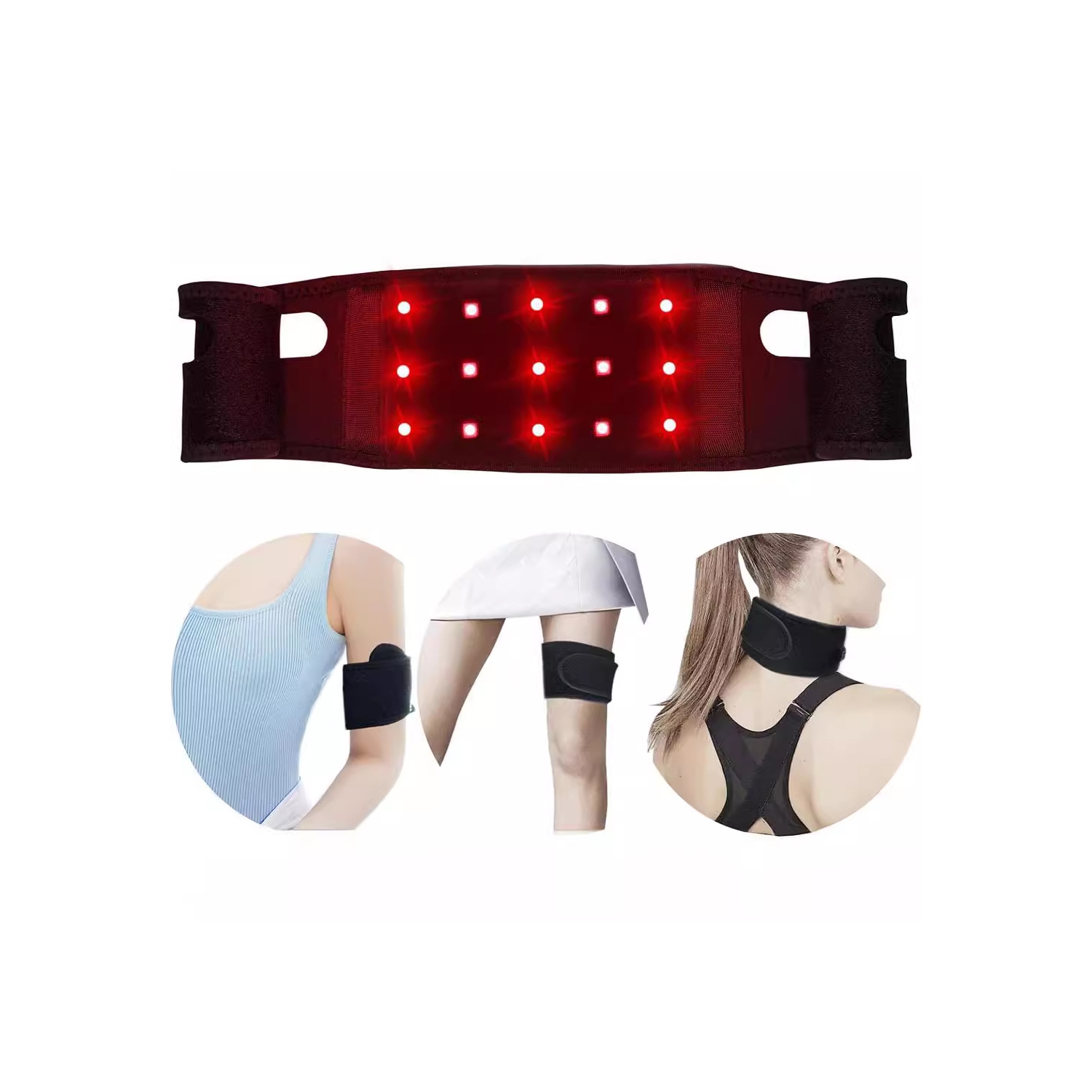Red Light Therapy Belt for Neck Infrared Light Therapy Flexible Wearable Wrap Pad Red Light Therapy Device