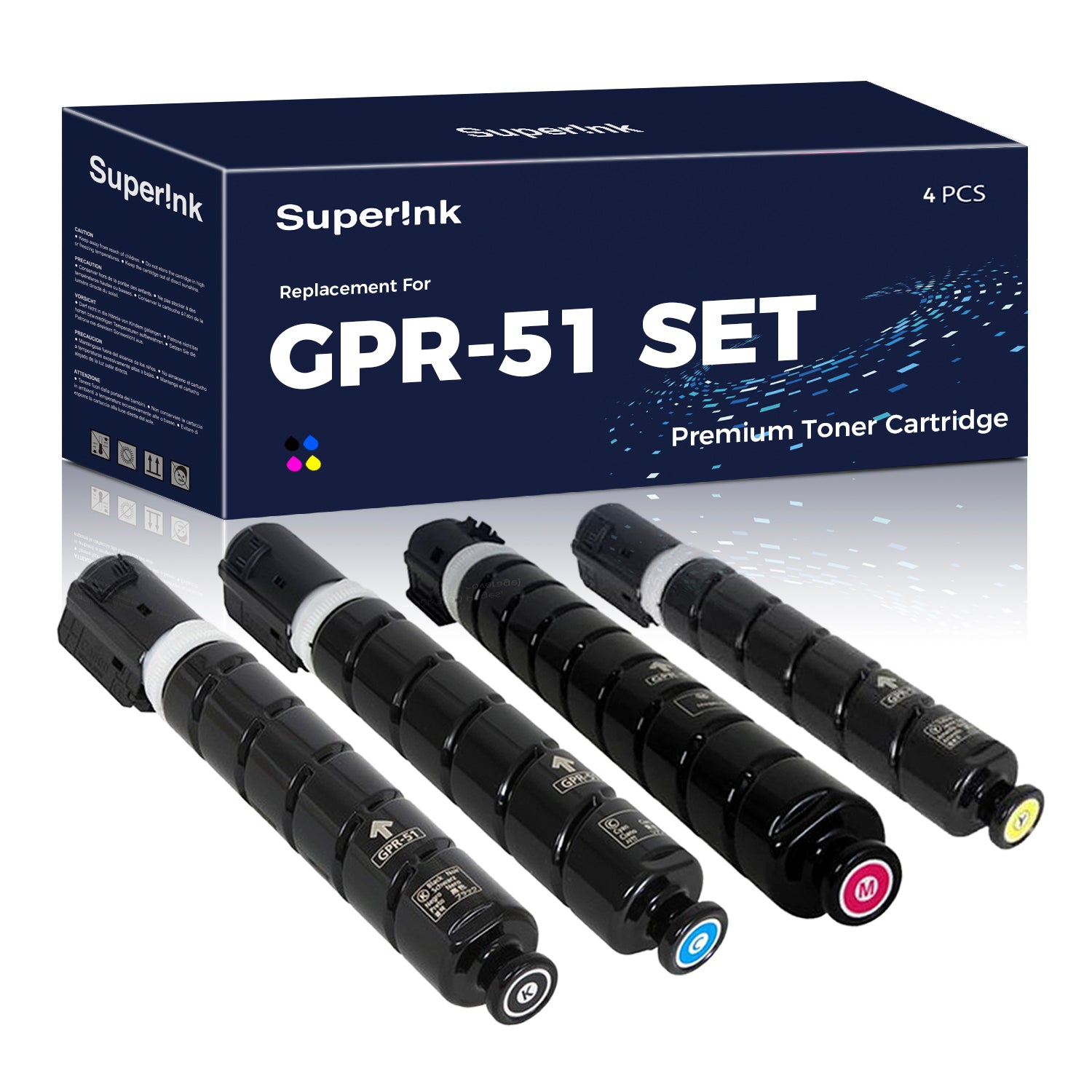 Compatible Canon GPR-51 Toner Cartridge Combo BK/C/M/Y By Superink