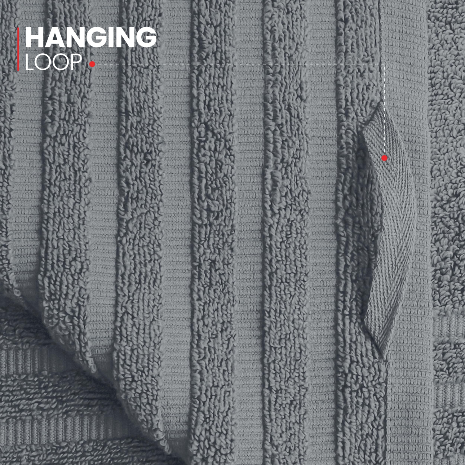 Canadian Linen Royale Towels, Pack of 3, Soft Absorbent Cotton Lightweight Quick Dry Towels for Home Salon Gym, Light Grey