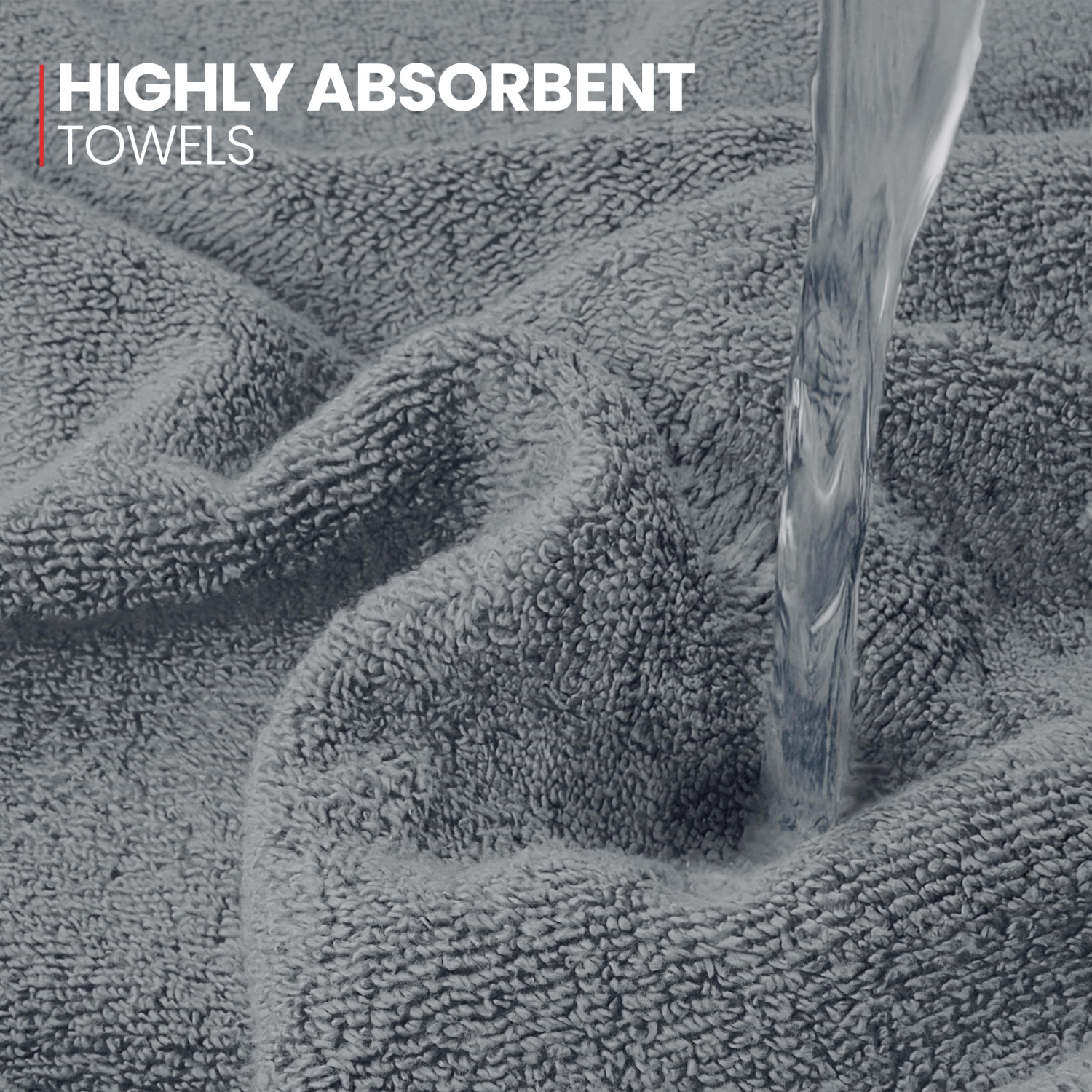 Canadian Linen Royale Towels, Pack of 3, Soft Absorbent Cotton Lightweight Quick Dry Towels for Home Salon Gym, Light Grey