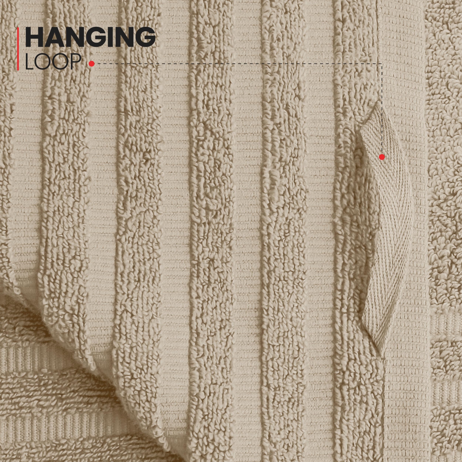 Canadian Linen Royale Towels, Pack of 3, Lightweight Quick Dry Soft Absorbent Cotton Towel for Hotel Motel Spa Gym, Beige