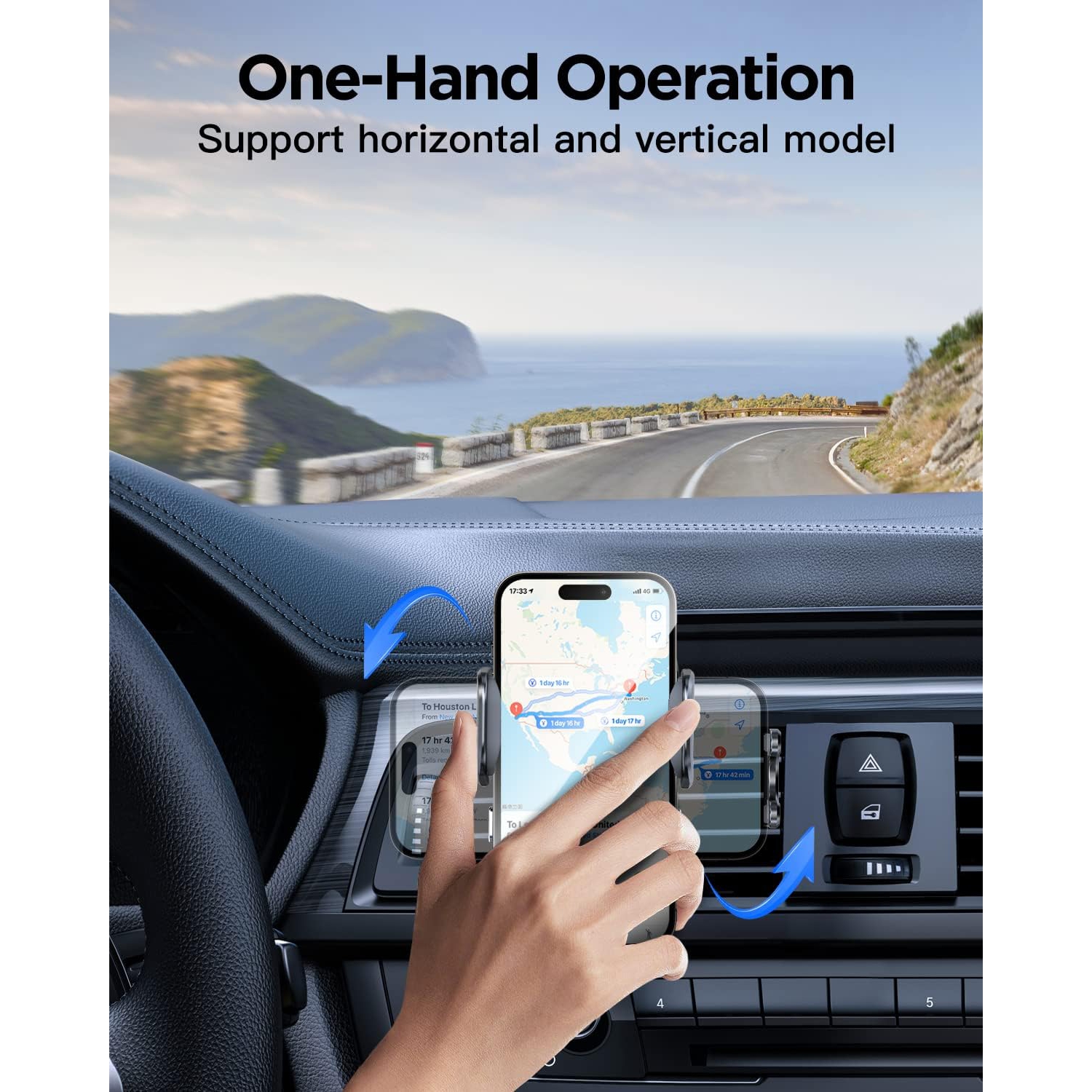 MagSafe Car Mount Charger, [All-Metal] 15W Fast MagSafe Car Charger, Hands Free Magnetic Phone Charger Holder Dashboard for iPhone, Black