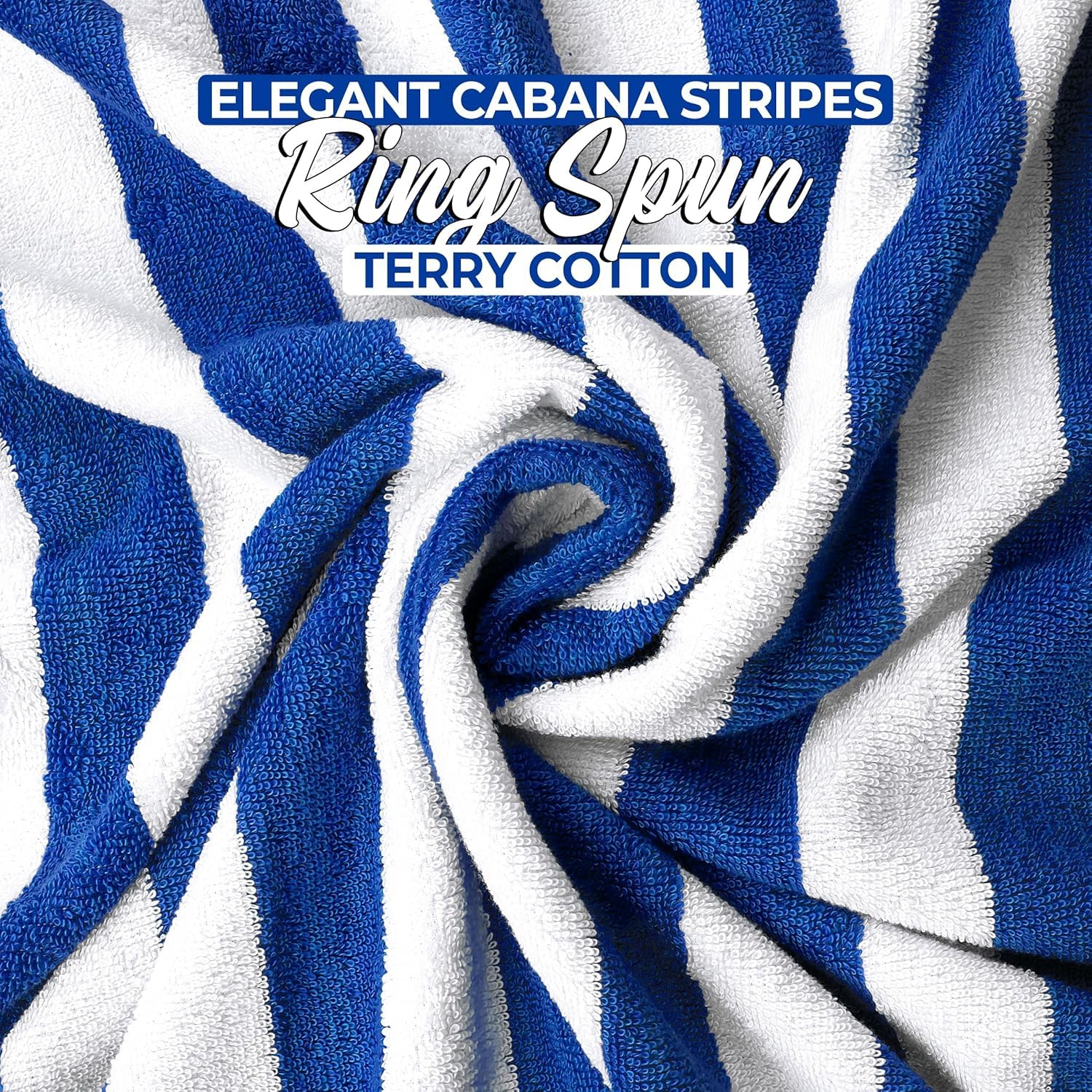 Canadian Linen Cabana Stripe Beach Towels Set, 2 Pack, 30"x60" Cotton Soft Absorbent Soft Quick Dry Lightweight Pool Towel for Resorts, Grey & Beige