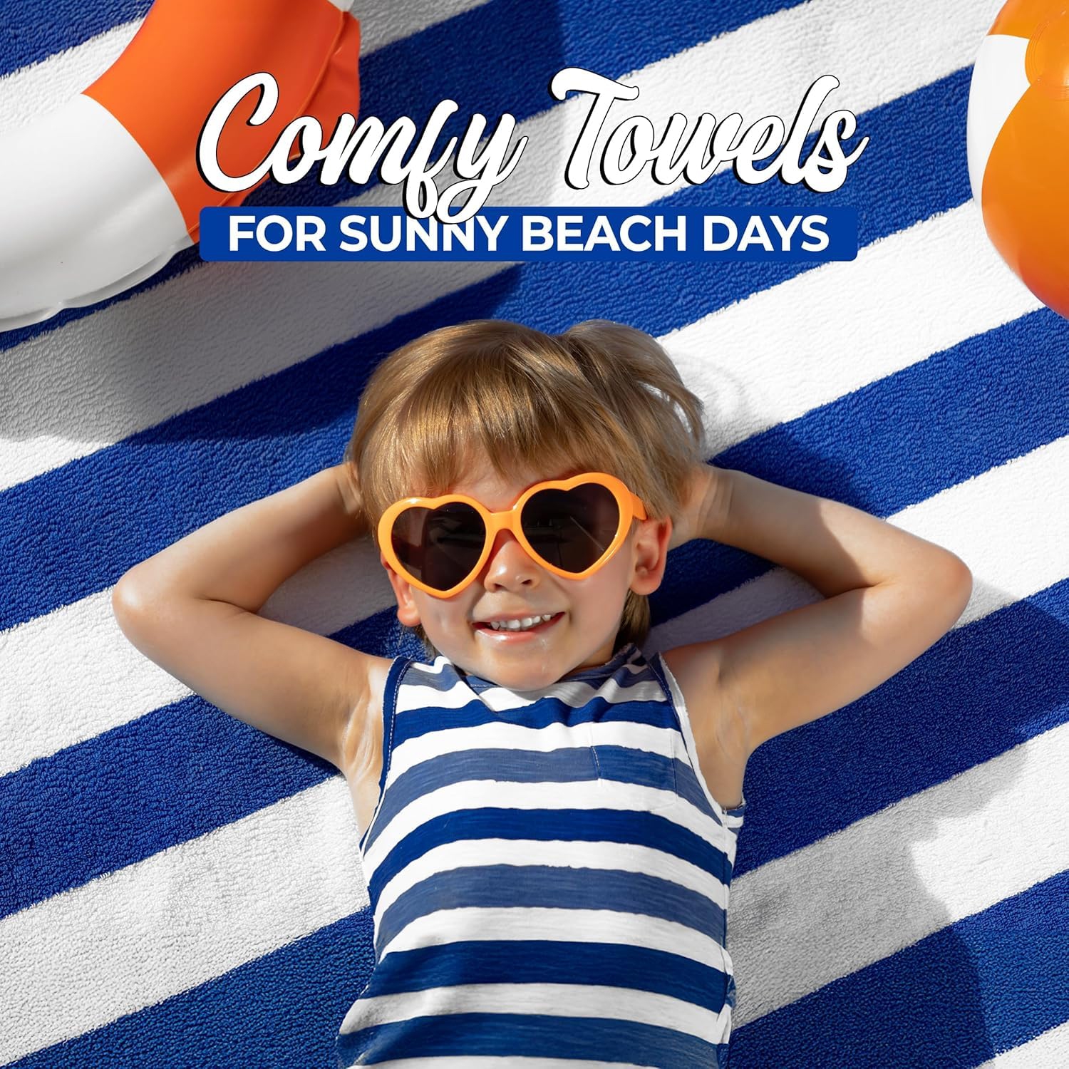 Canadian Linen Cabana Stripe Beach Towels Set, 2 Pack, 30"x60" Cotton Soft Absorbent Soft Quick Dry Lightweight Pool Towel for Resorts, Grey & Beige