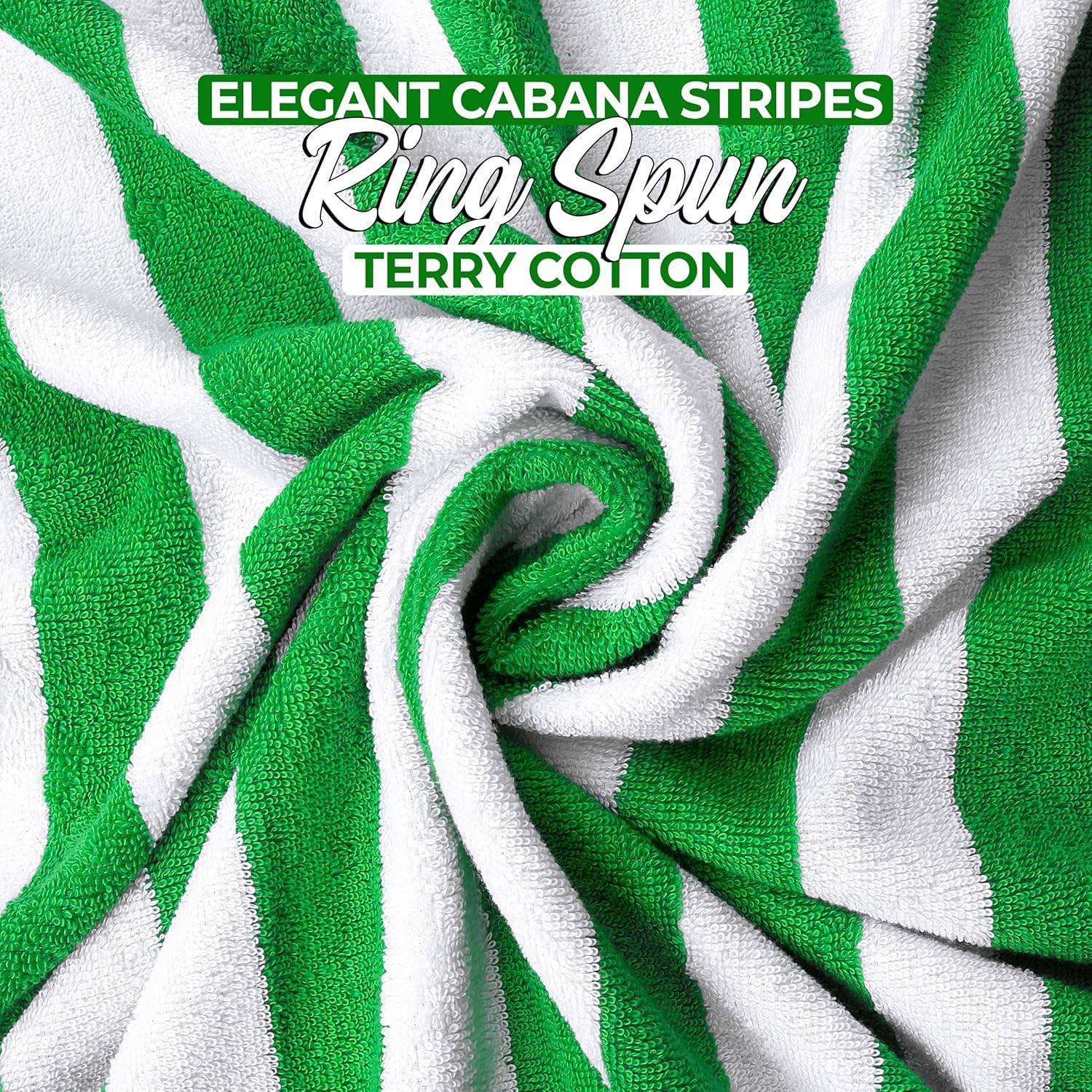 Ensemble de 2 serviettes de plage en lin canadien�� à rayures Cabana, très grand format, 30 x 60, séchage rapide, très absorbant, coton doux, grande