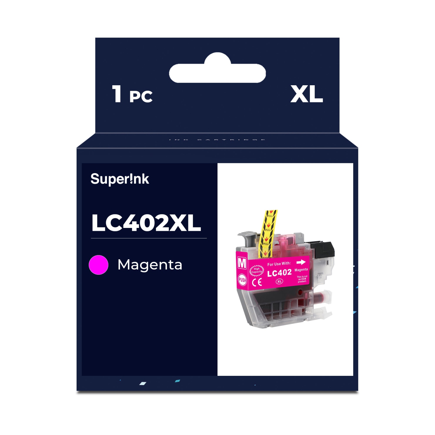 Compatible avec la cartouche d'encre magenta à haut rendement LC402XL de Superink pour Brother