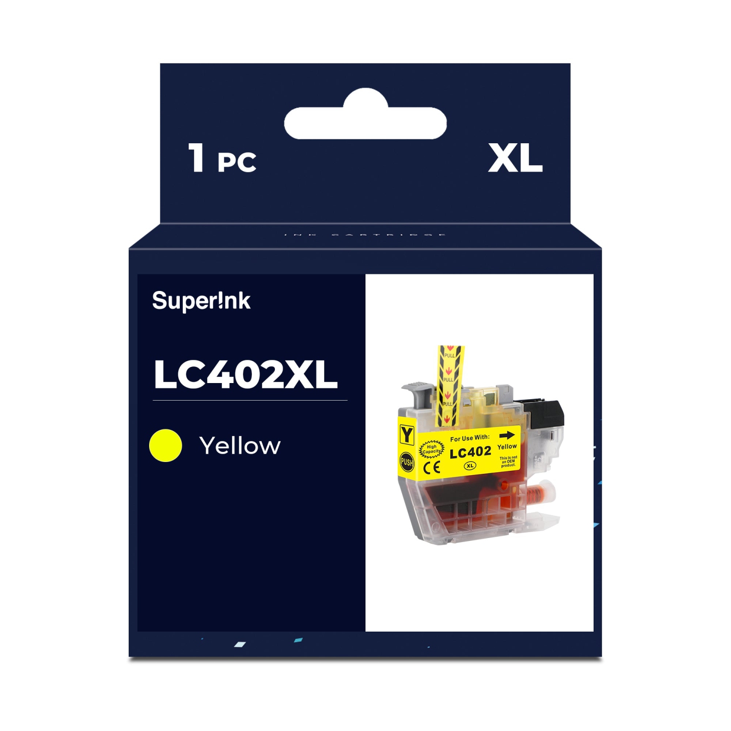 Compatible avec la cartouche d'encre jaune à haut rendement LC402XL de Superink pour Brother