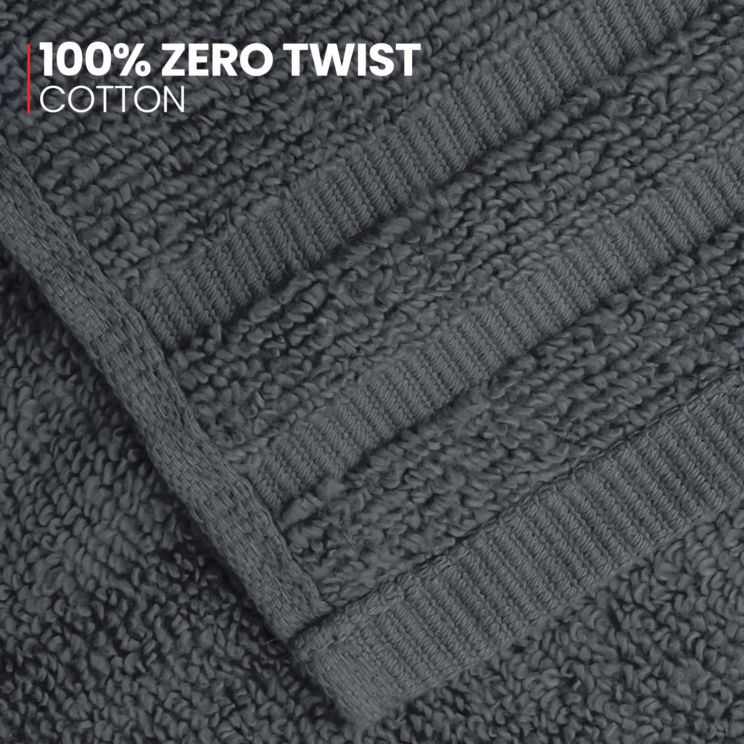 Canadian Linen Royale Face Towels Set, 13"x13", 4 Pack, Soft Absorbent Cotton Lightweight Quick Dry Face Cloth for Hotel Salons Massage Spa, Dark Grey