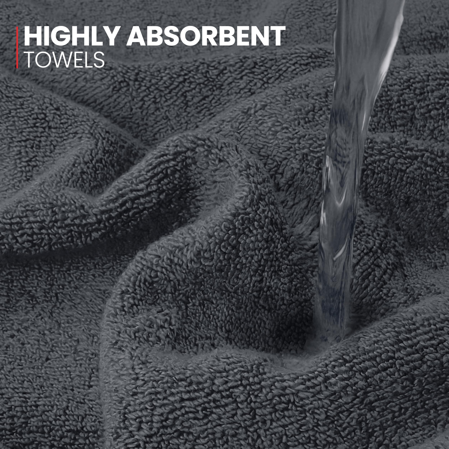 Canadian Linen Royale Face Towels Set, 13"x13", 4 Pack, Soft Absorbent Cotton Lightweight Quick Dry Face Cloth for Hotel Salons Massage Spa, Dark Grey