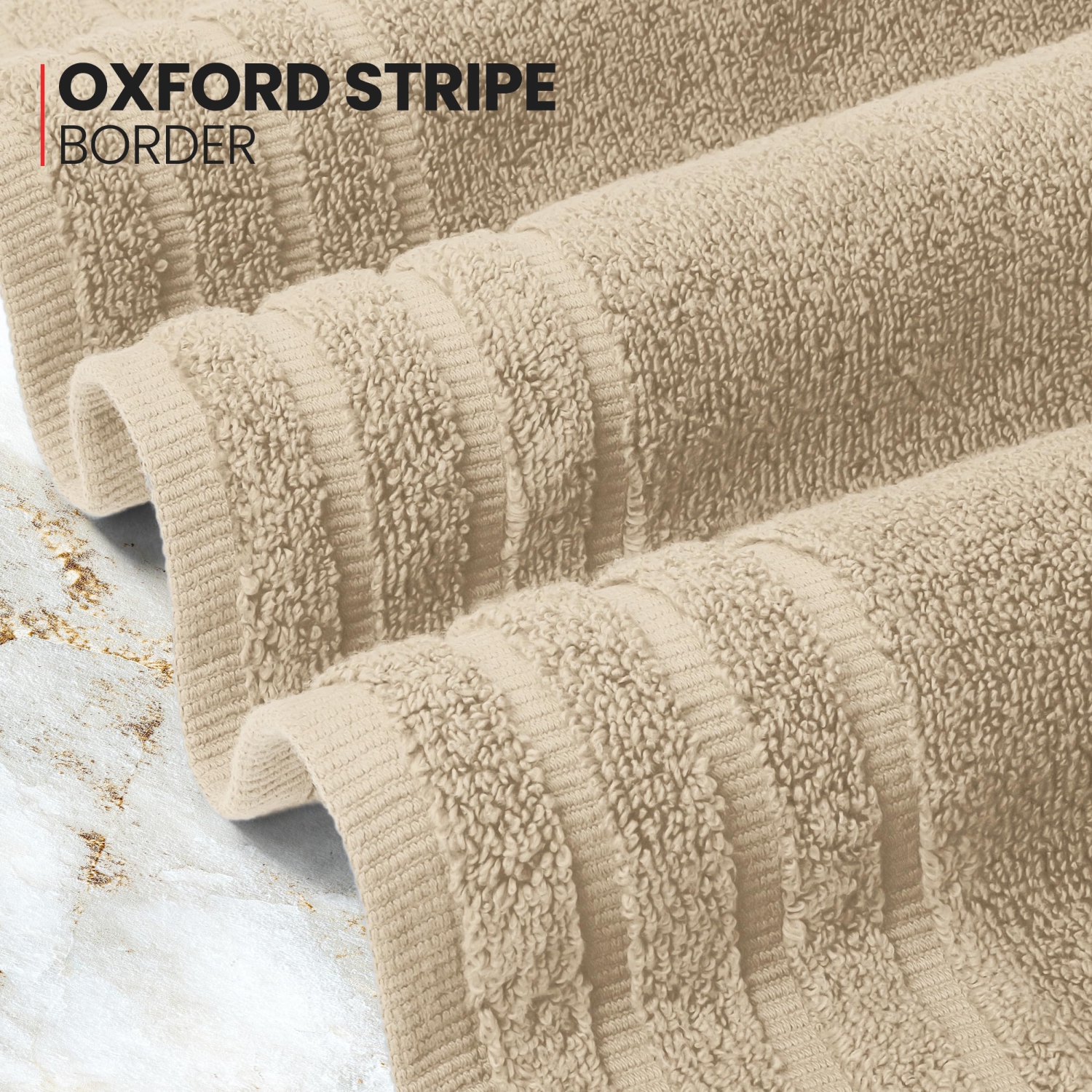 Canadian Linen Royale Hand Towels Set, 16"x30", 4 Pack, Lightweight Quick Dry Soft Absorbent Cotton Large Hand Towels for Hotel Spa Resorts Gym, Beige