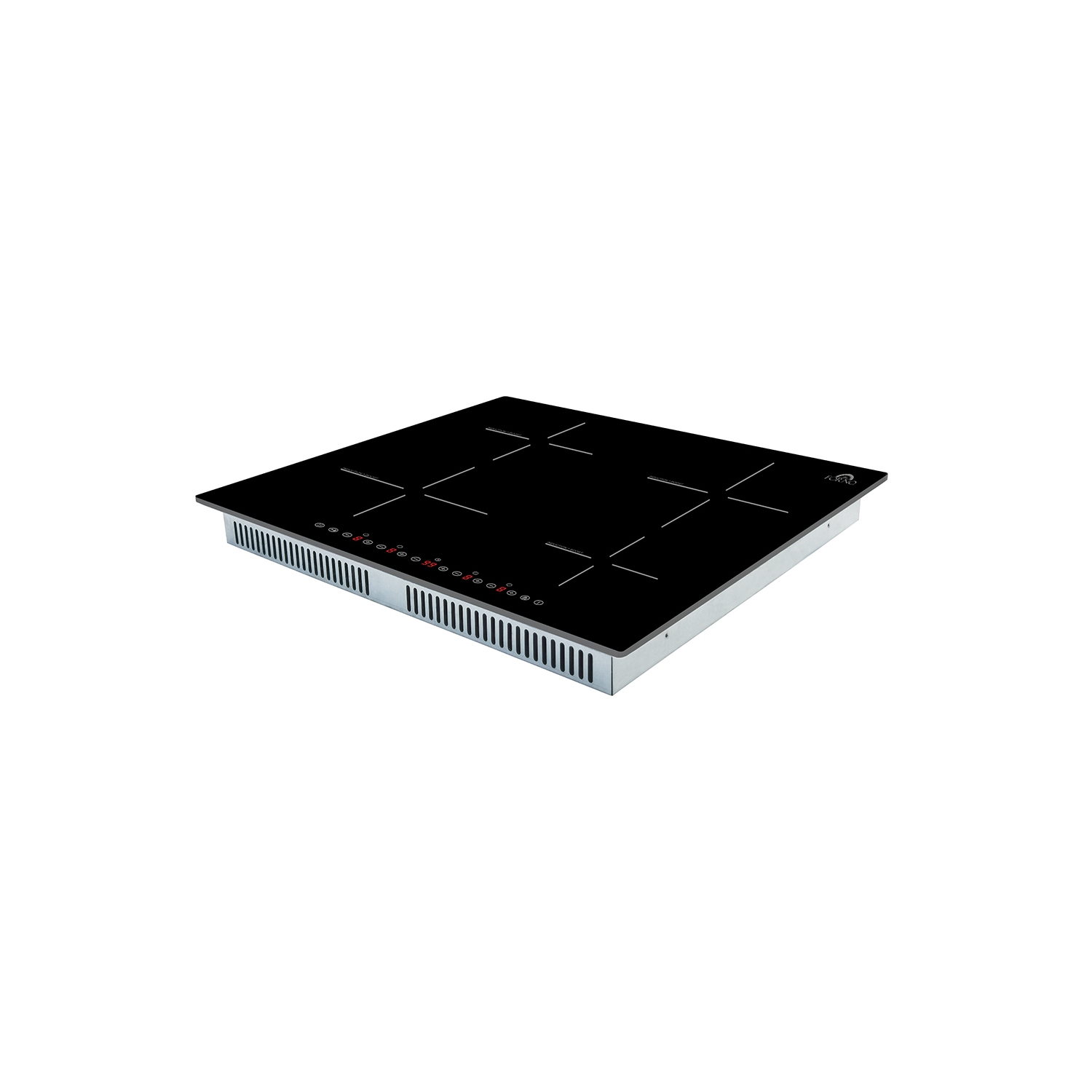 Forno Parco – Surface de cuisson à induction de 24&nbsp;po, 4 zones, puissance totale 7200&nbsp;W, commandes tactiles, 9 niveaux de puissance