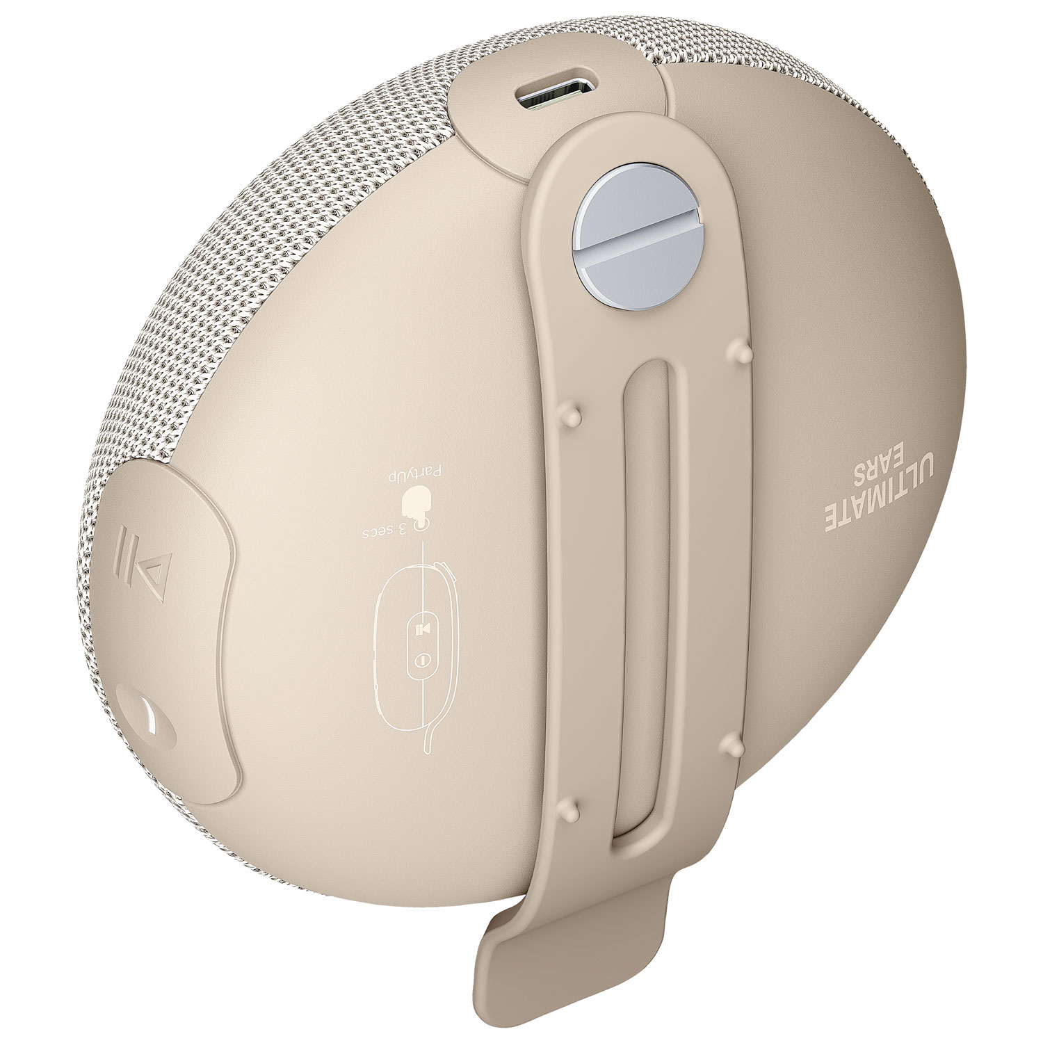Haut-parleur miniature sans fil portatif Bluetooth étanche MINIROLL d'Ultimate Ears - Beige sable - Exclusivité de Best Buy