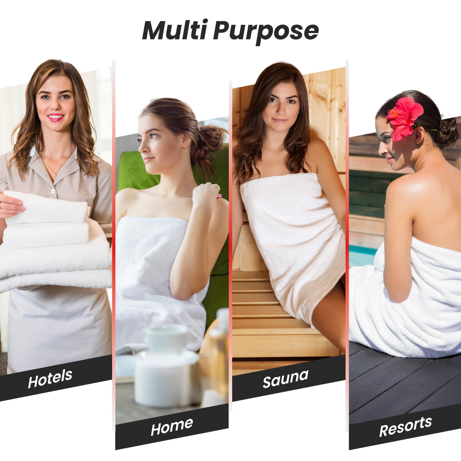 Canadian Linen Royale – Ensemble d'essuie-mains, 16 x 30&nbsp;po, paq. 6, essuie-mains en coton doux absorbant, séchage rapide, pour spa hospitalier,