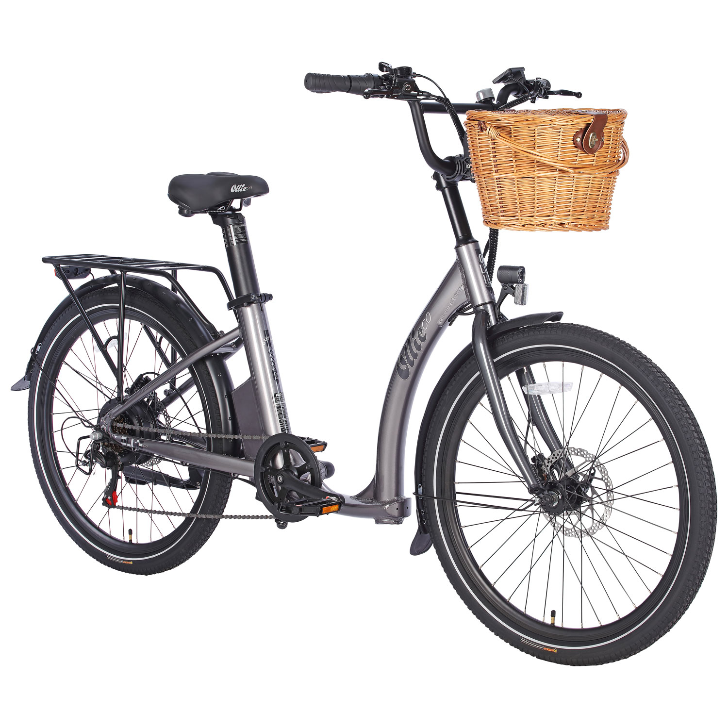 Ollie Curve Step-Through Electric City Bike - Silver