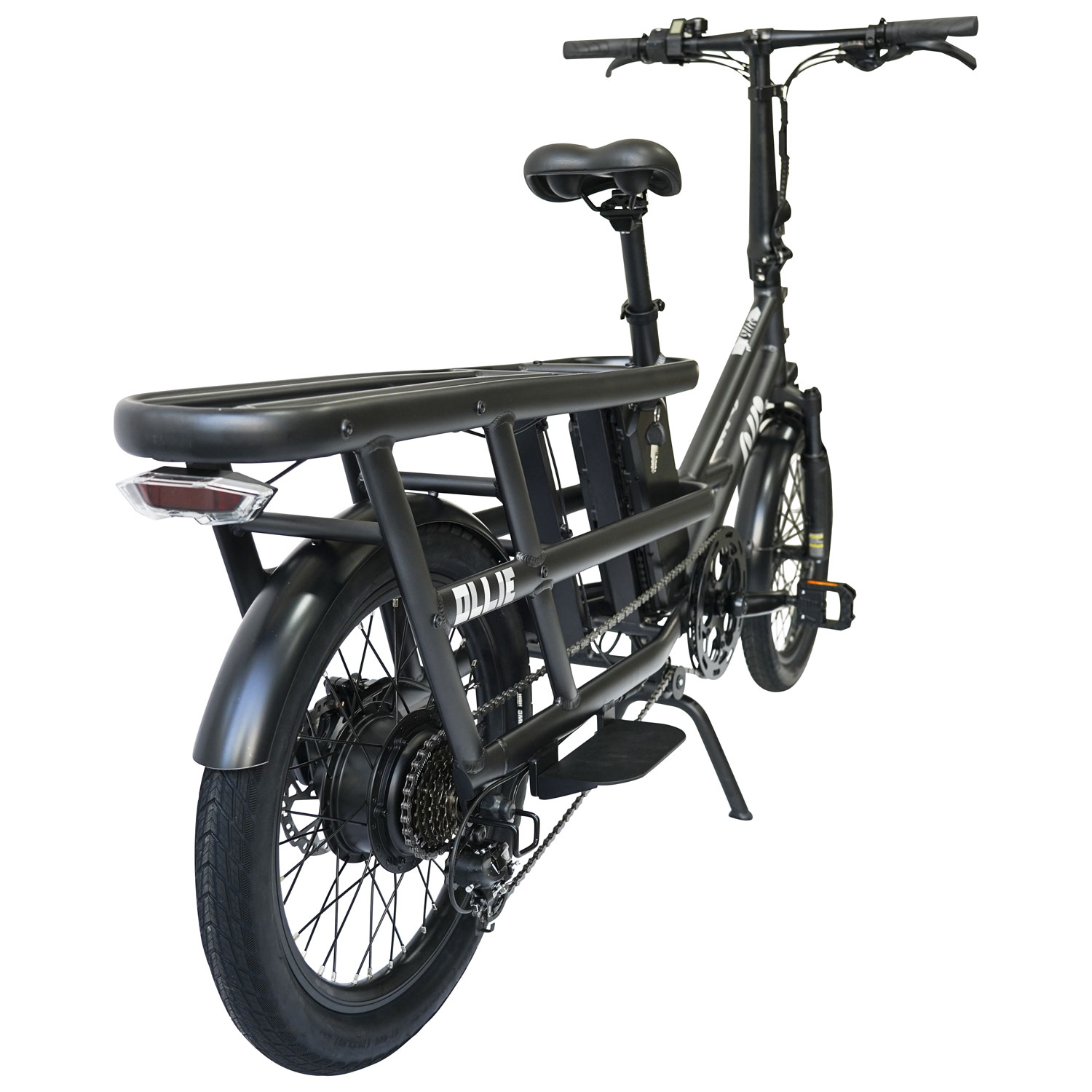 Vélo de ville électrique utilitaire à cadre bas Longtail de Ollie - Noir
