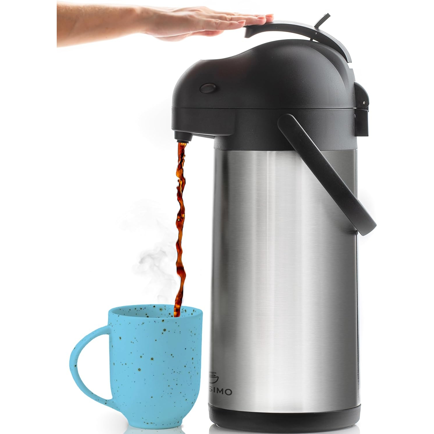 Coffee Carafe with Pump - 102oz / 3L Airpot 12 Hours Large Carafe Hot Cocoa Dispenser for Parties-Hot Water Dispenser, Tea Flask-Insulated Stainless