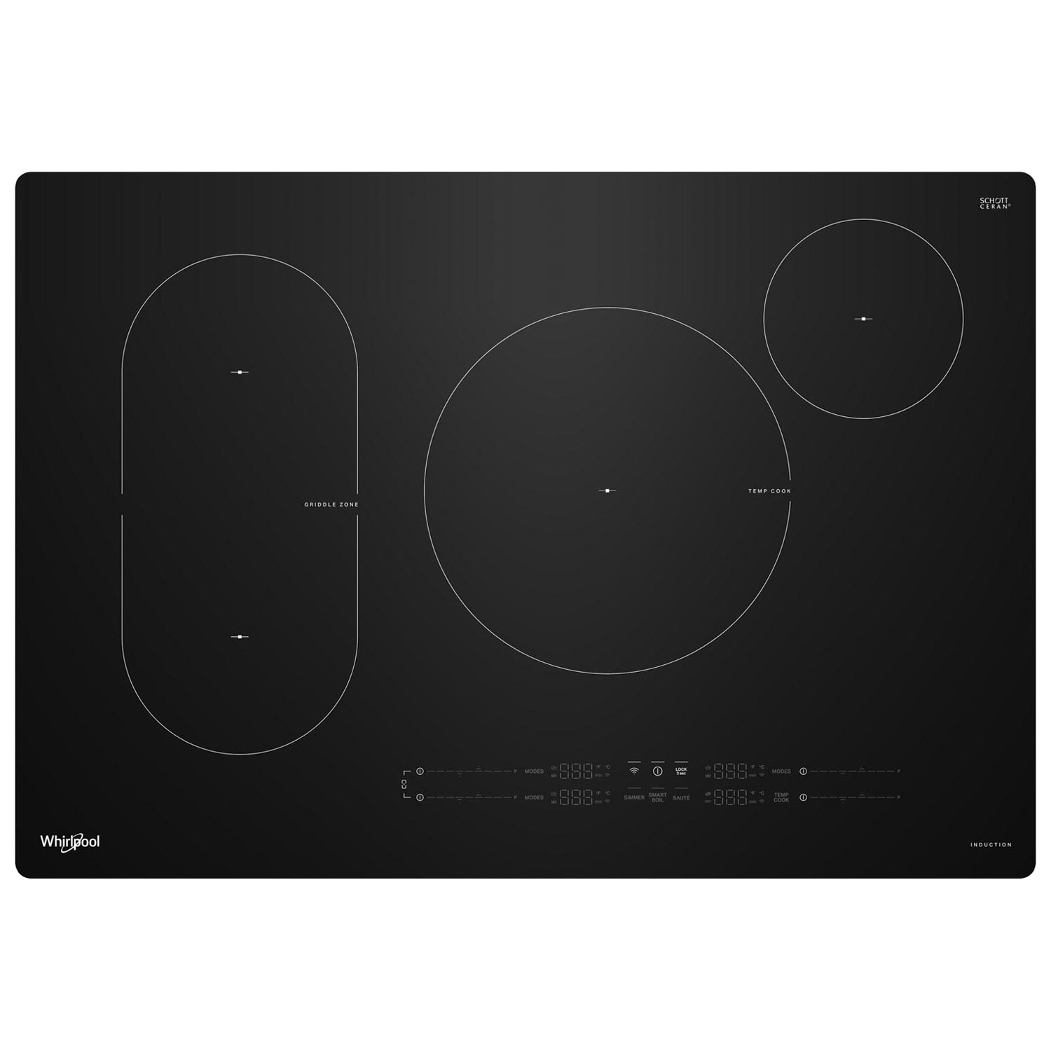 Whirlpool Intelligent 31" 4-Element Induction Cooktop - Black