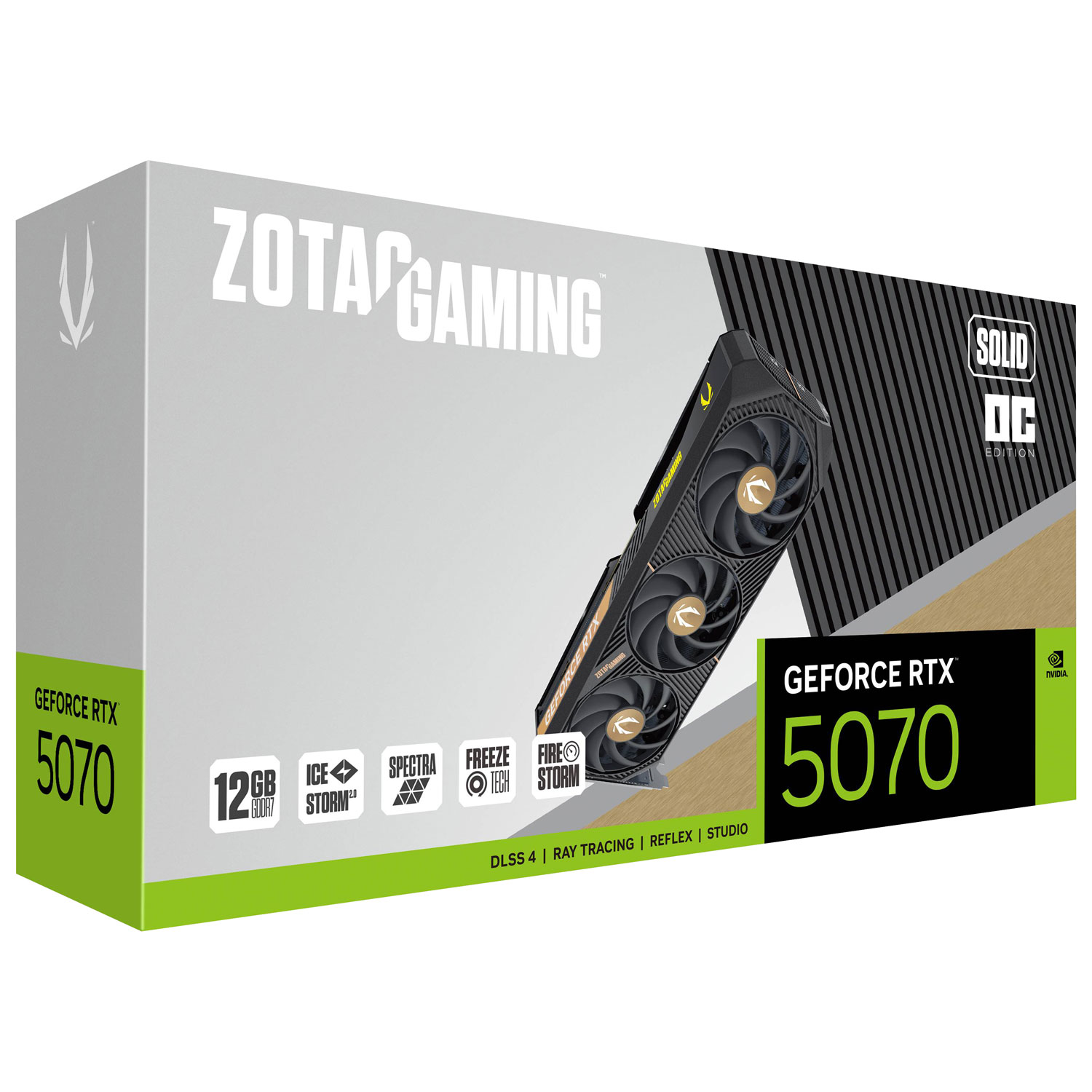Carte graphique de jeu GeForce RTX 5070 Solid OC 12 Go GDDR7 de ZOTAC
