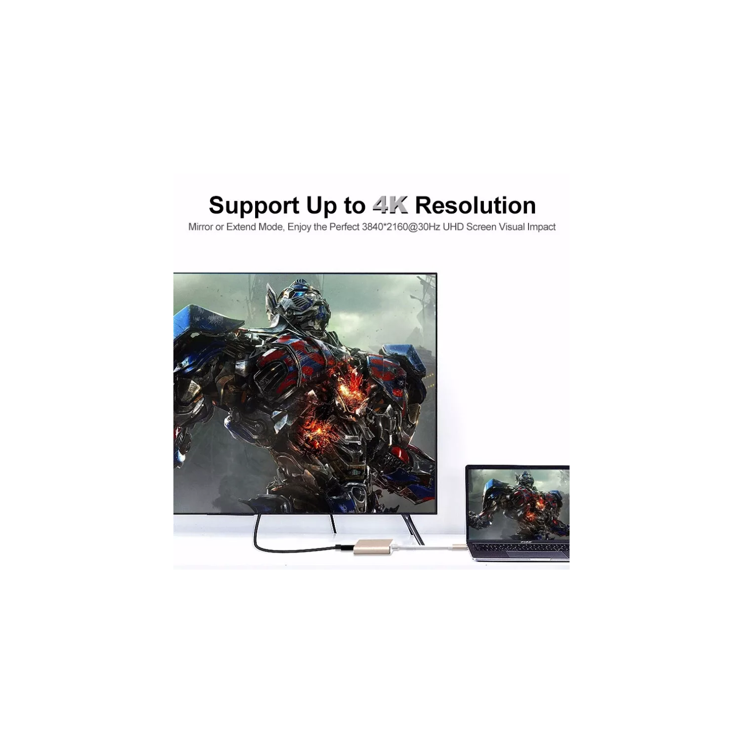 USB C to HDMI Adapter with 4K HDMI Output, Type-C Hub Converter to 4K HDMI USB 3.0 Port and PD 100W Charging Port, USB-C AV Multiport Adapter for