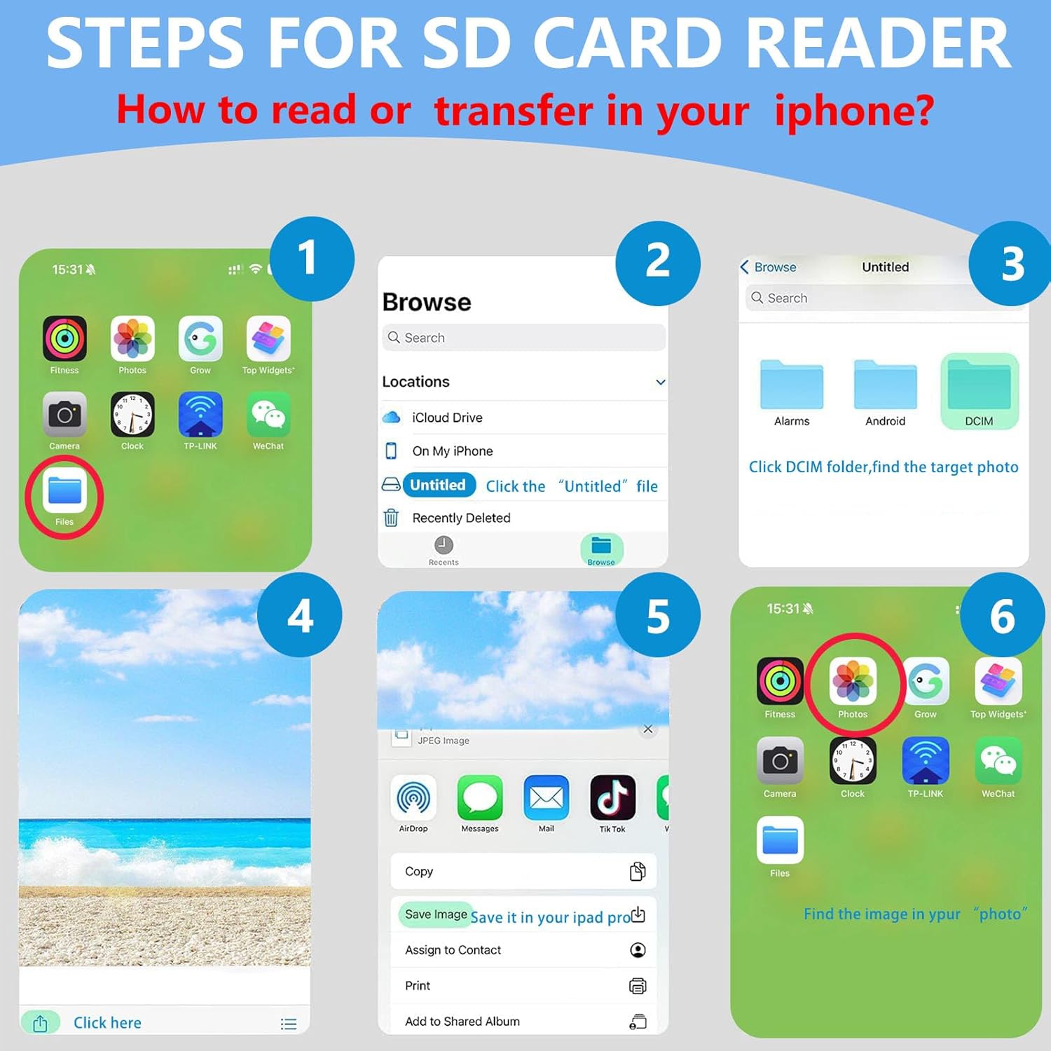 Micro SD Card Reader USB C, Dual Card Slot SD Memory Card Reader, Supports SD/TF Memory Card Adapter, Trail Camera Viewer Micro SD Card Reader for