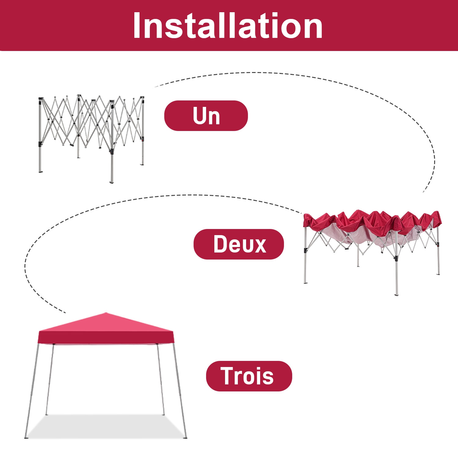 Ainfox Portable Pop Up Canopy Red Outdoor Instant Tent With Slant Legs