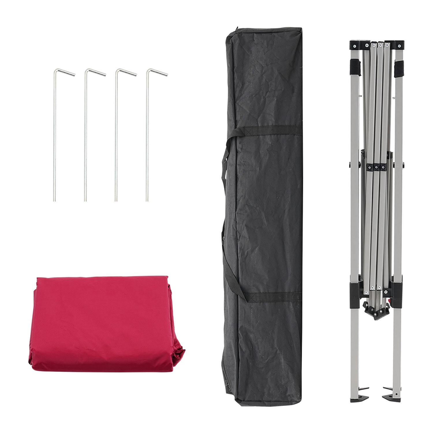 Ainfox Portable Pop Up Canopy Red Outdoor Instant Tent With Slant Legs