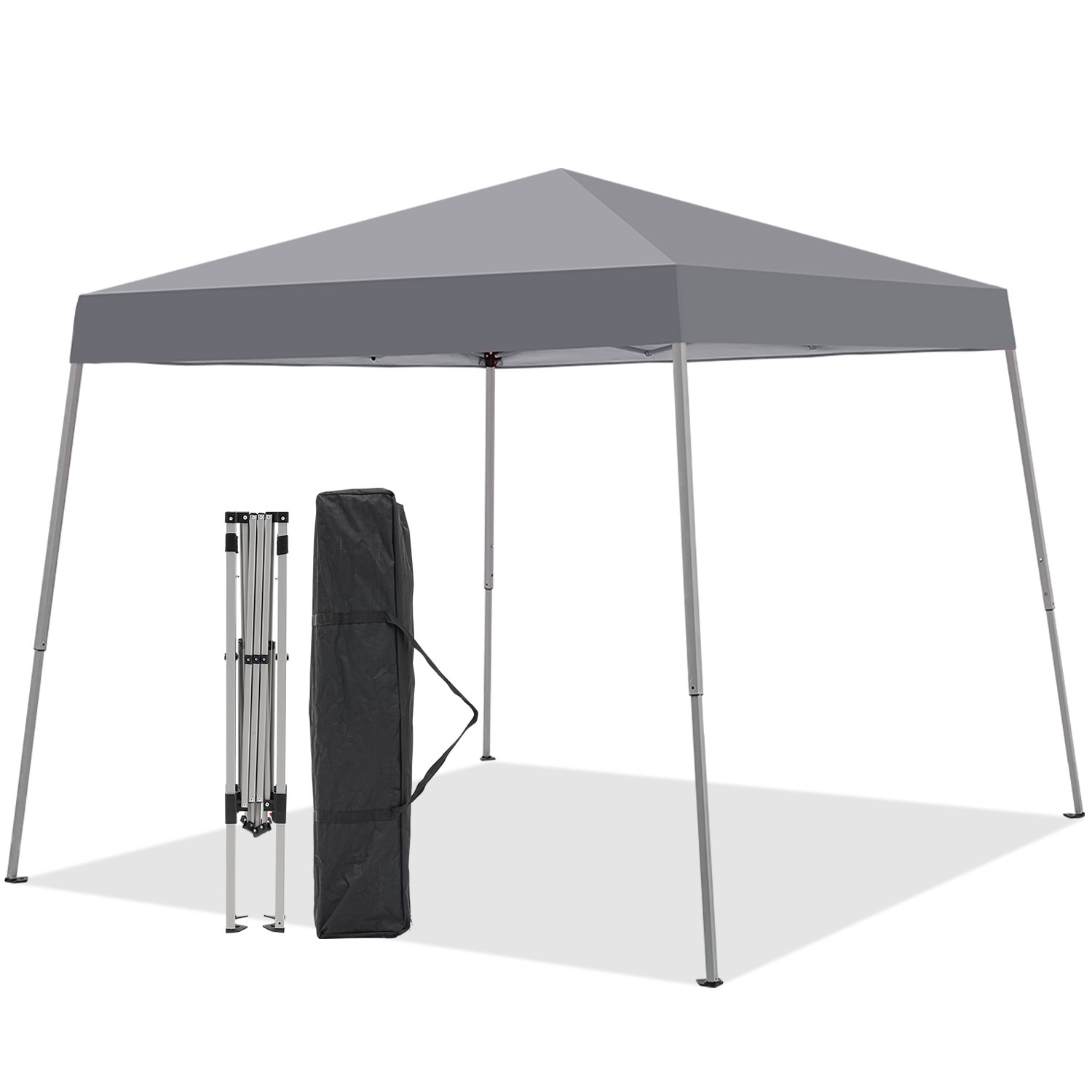 Ainfox Portable Pop Up Canopy Grey Outdoor Instant Tent With Slant Legs