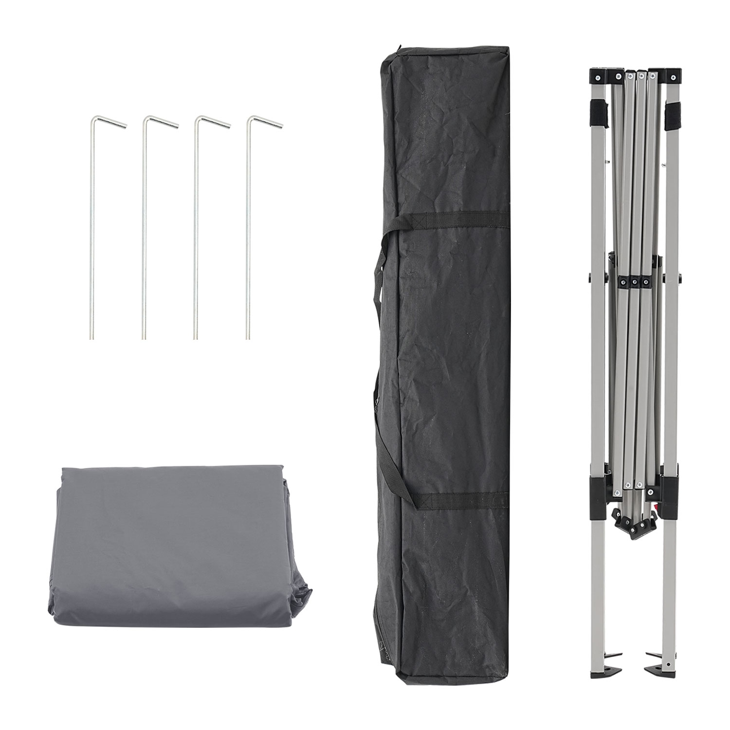 Ainfox Portable Pop Up Canopy Grey Outdoor Instant Tent With Slant Legs