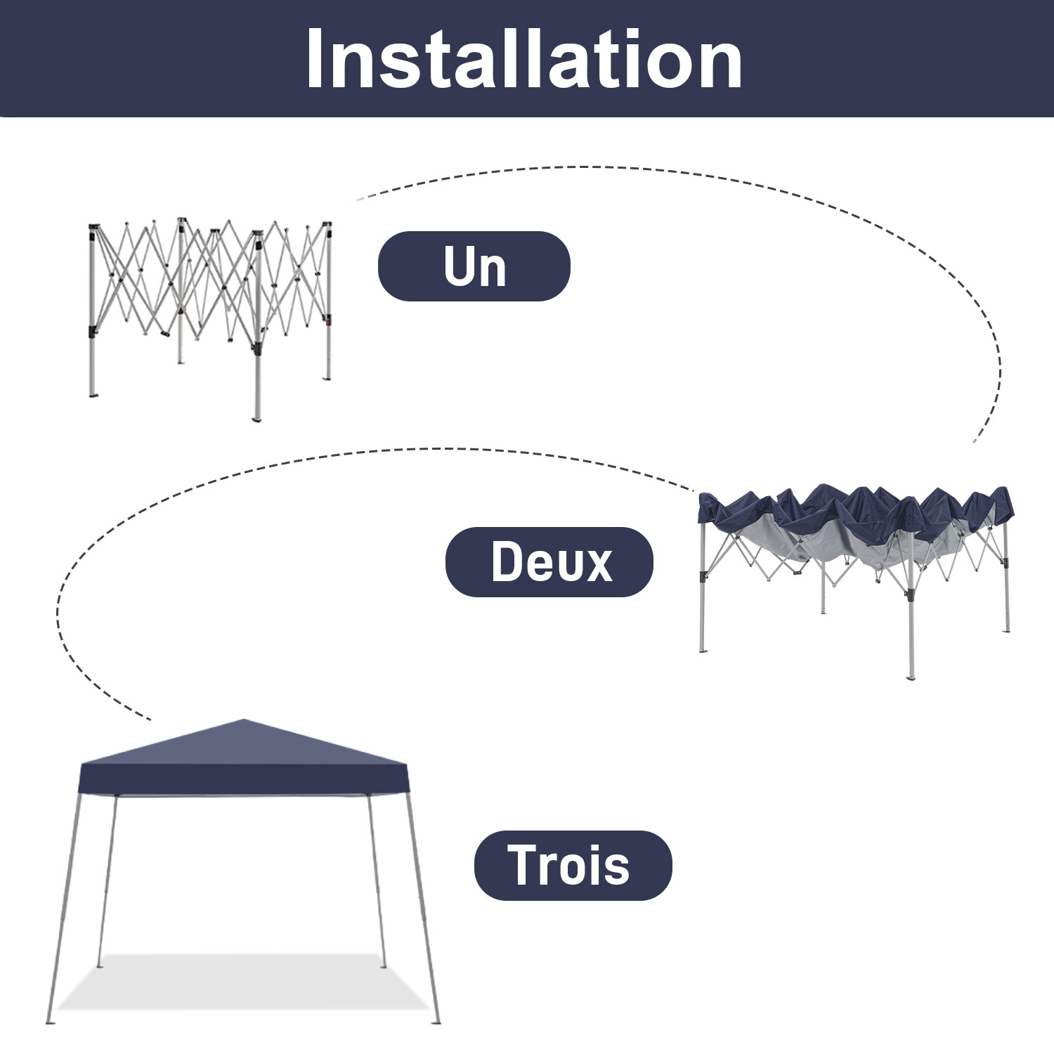 Tente extérieure portative à auvent escamotable bleu marine avec pattes inclinées d'Ainfox