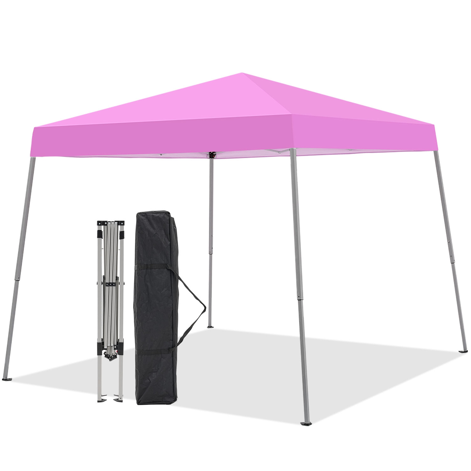 Ainfox Portable Pop Up Canopy Pink Outdoor Instant Tent With Slant Legs