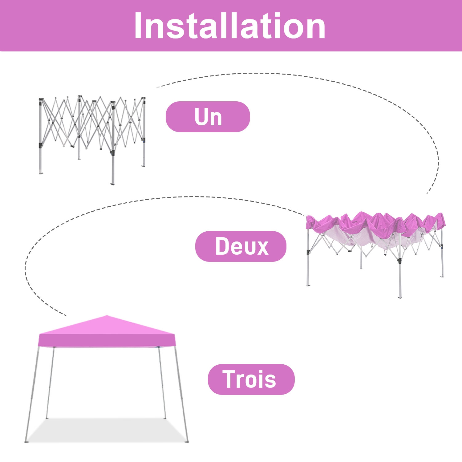 Ainfox Portable Pop Up Canopy Pink Outdoor Instant Tent With Slant Legs