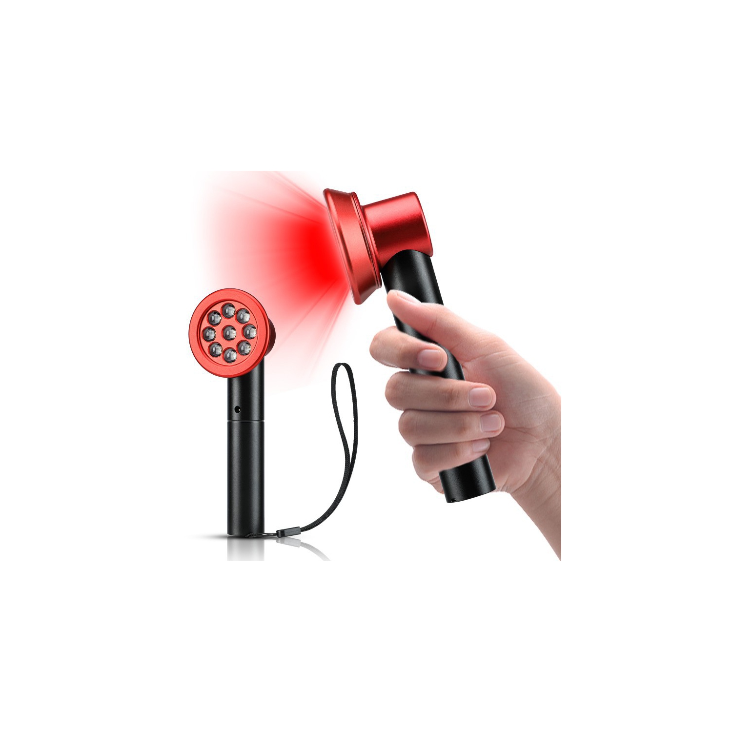 Handheld Red Light Therapy Lamp 630-850nm Red Light Promotes Blood Circulation and Relieves Shoulder and Back Pain