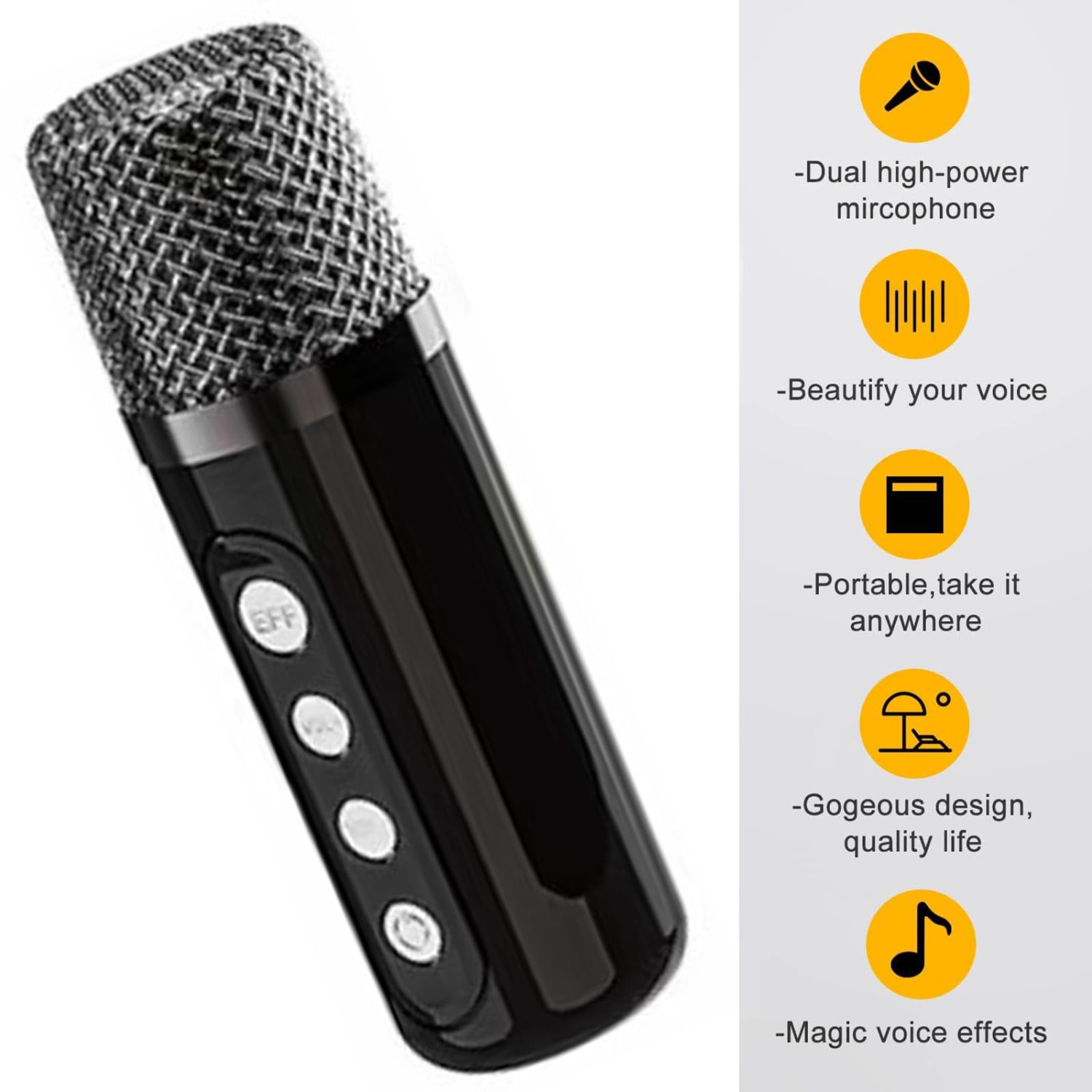 Portable Karaoke Machine, Bluetooth Karaoke Speaker with 2 Wireless Microphones for Indoor/Outdoor Party, Gathering